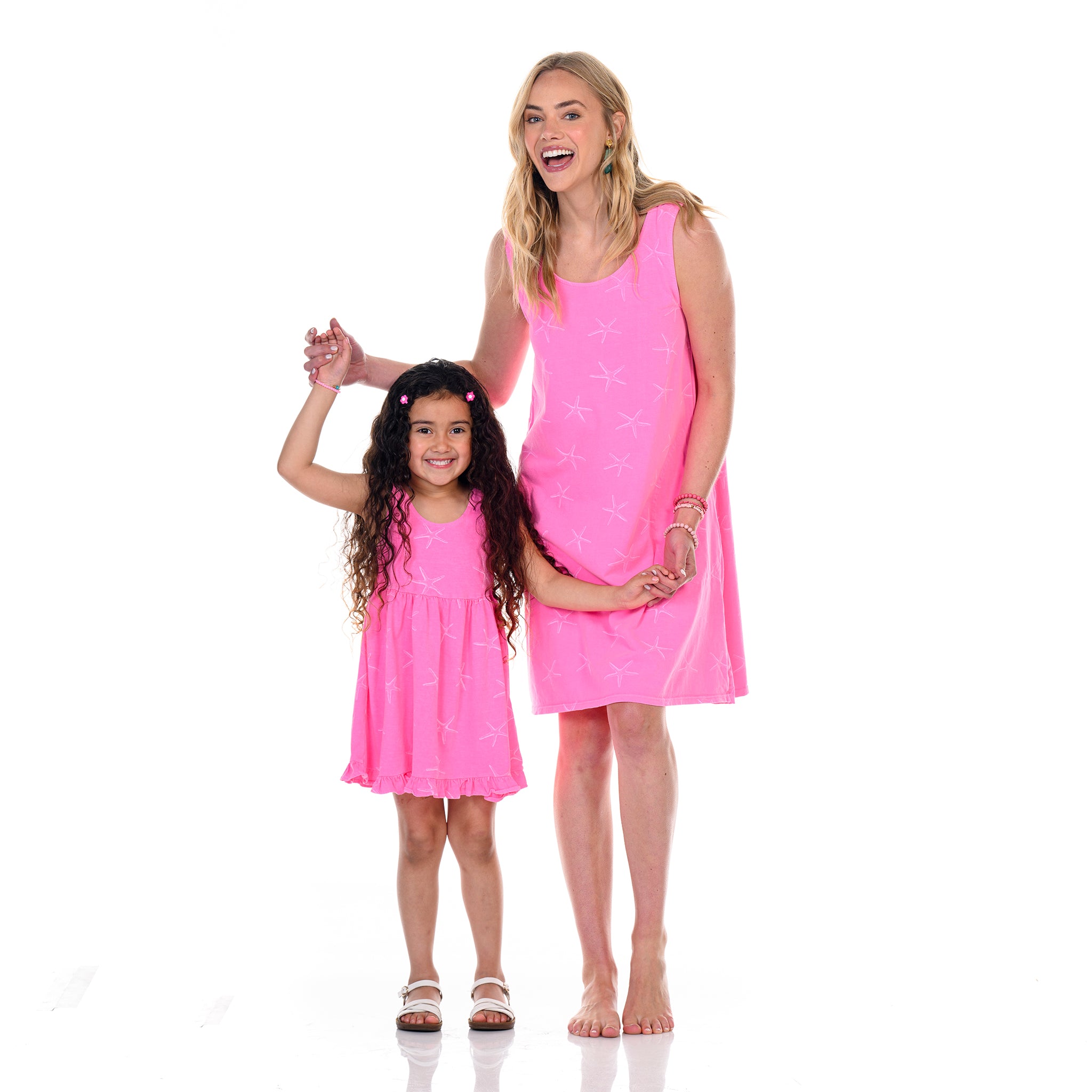 Girls Sea Star Ruffle Tank Dress