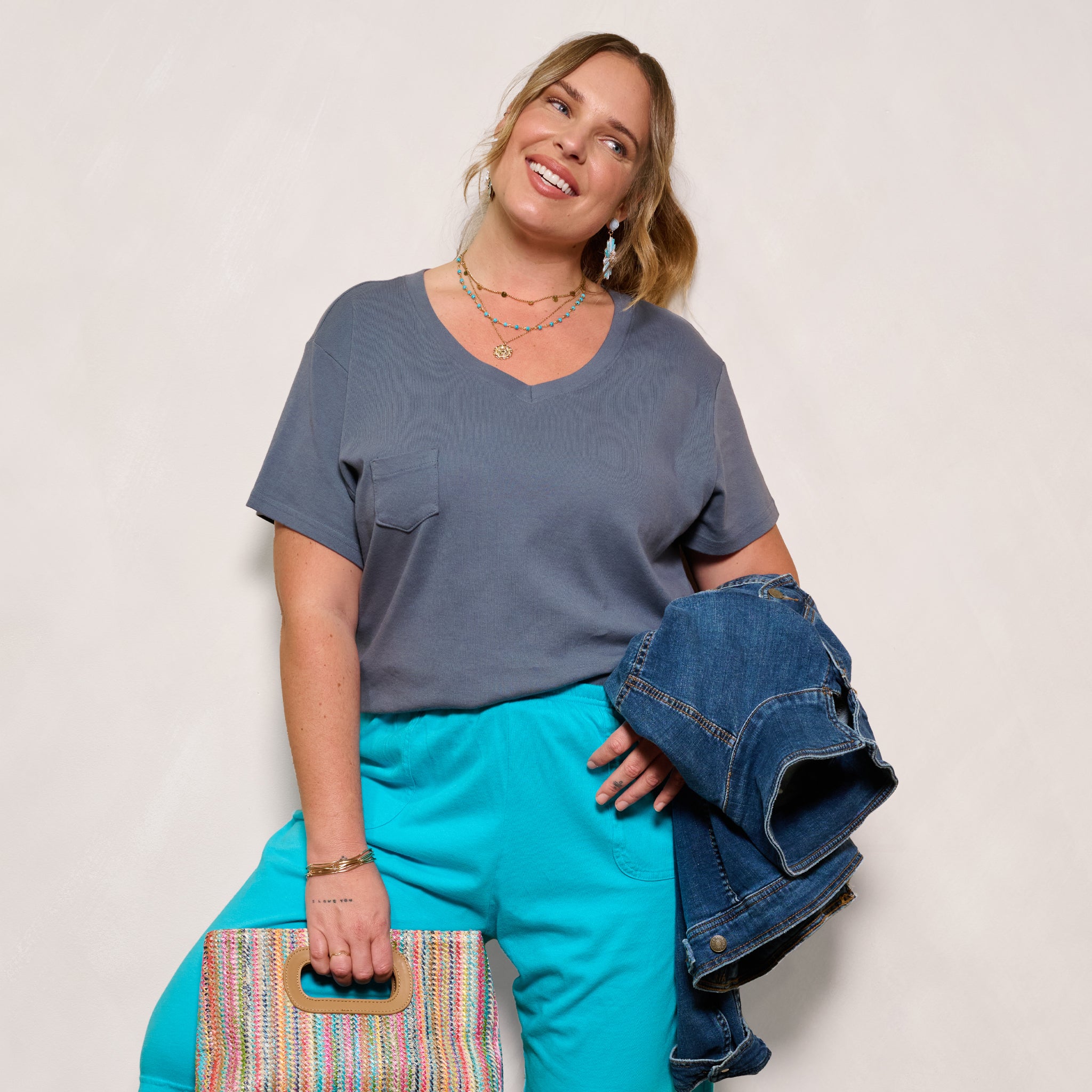 Ribbed Logo Fem T | Plus size