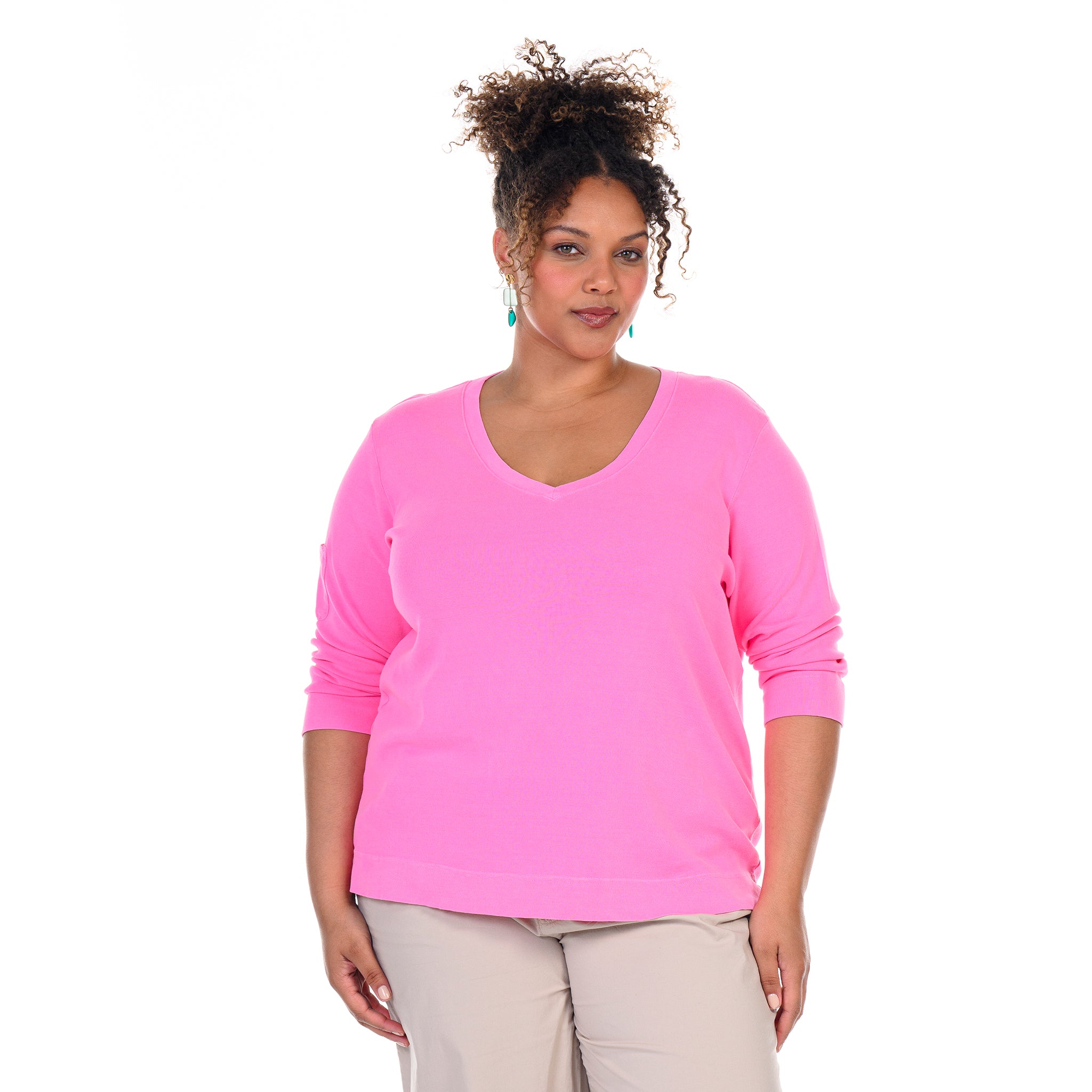 3/4 Sleeve Logo Fem T | Plus Size