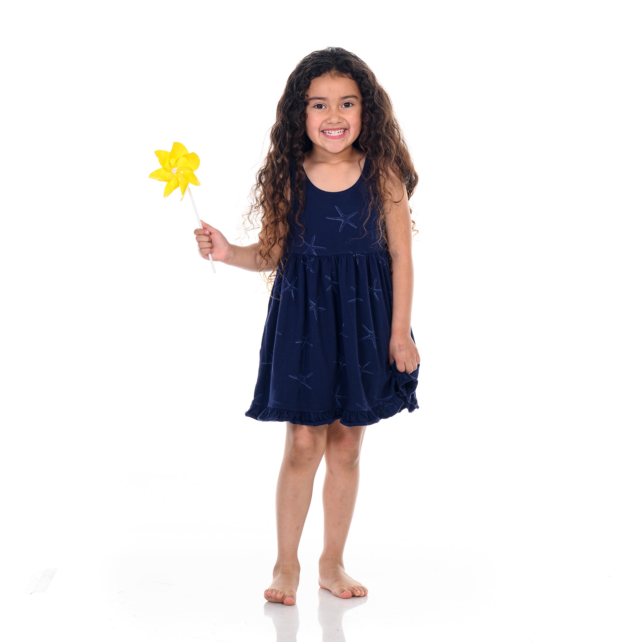 Girls Sea Star Ruffle Tank Dress