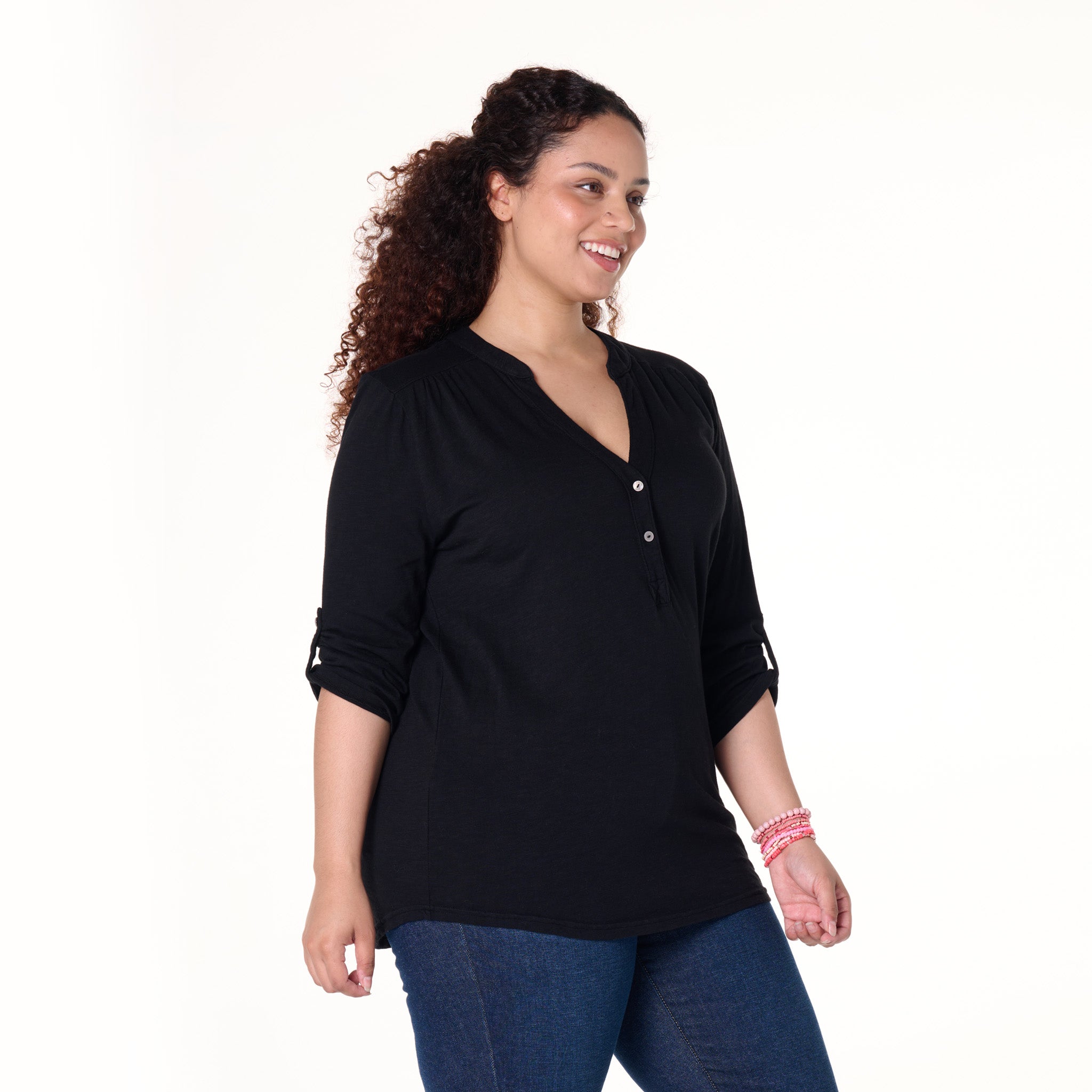 Buttonside Henley | Plus Size