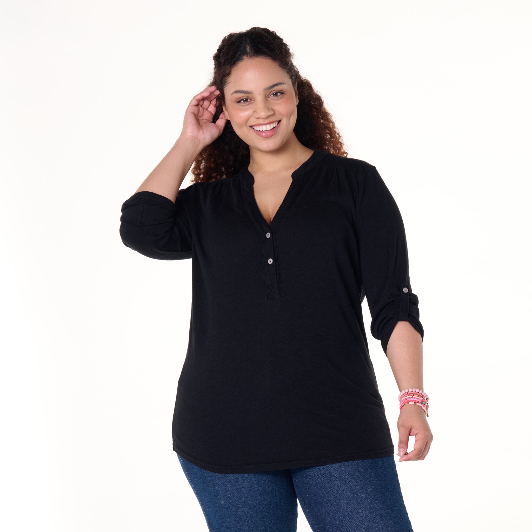 Buttonside Henley | Plus Size