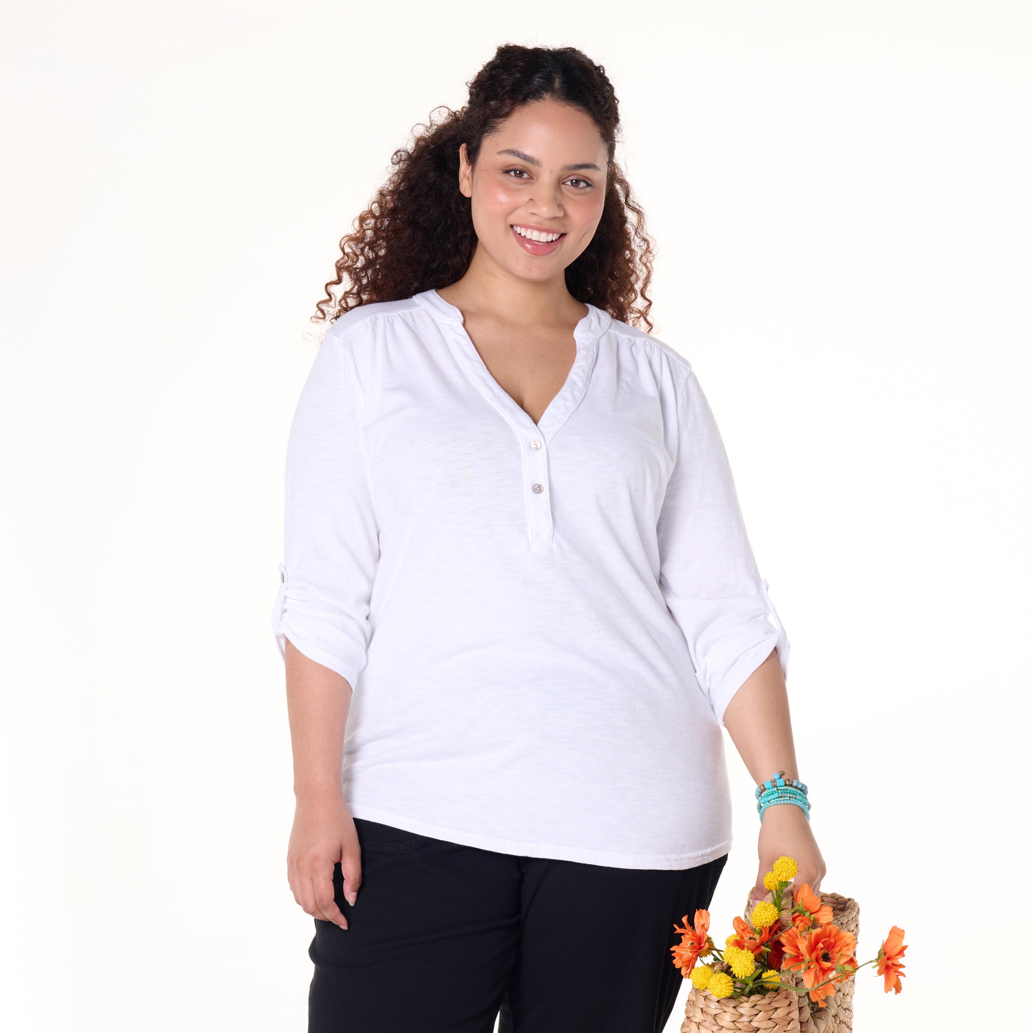 Buttonside Henley | Plus Size