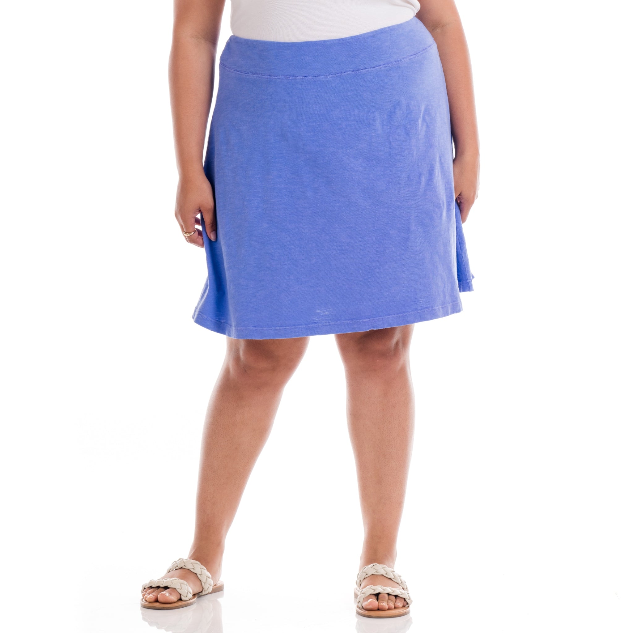 blue plus size skirt