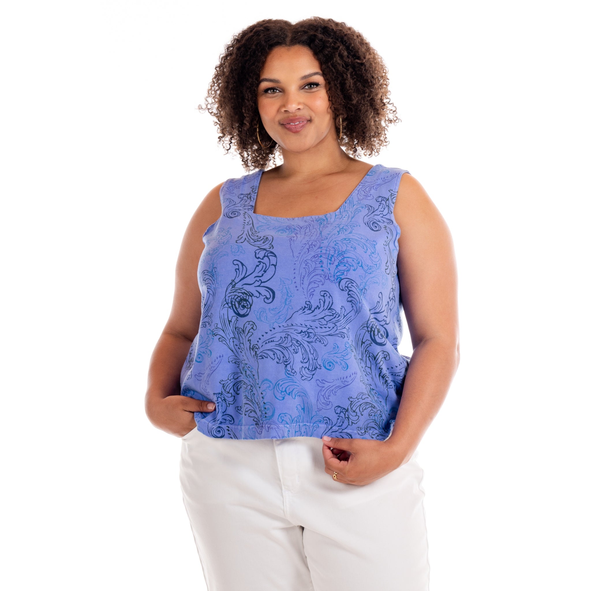 Waverley Swirl Boxy Tank | Plus Size