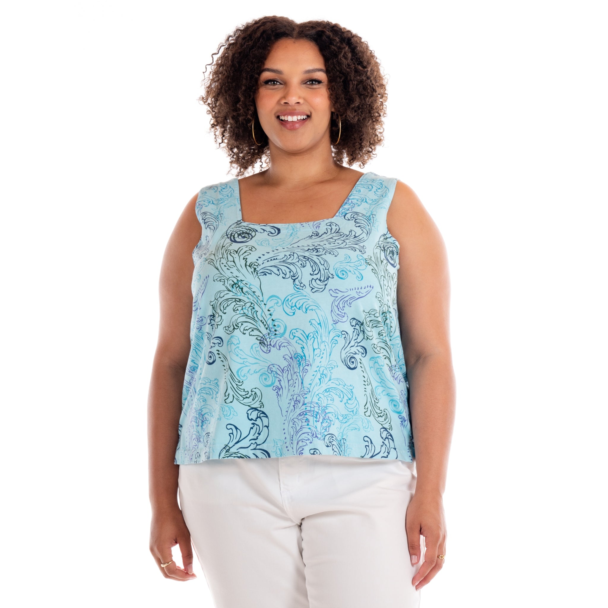 Waverley Swirl Boxy Tank | Plus Size