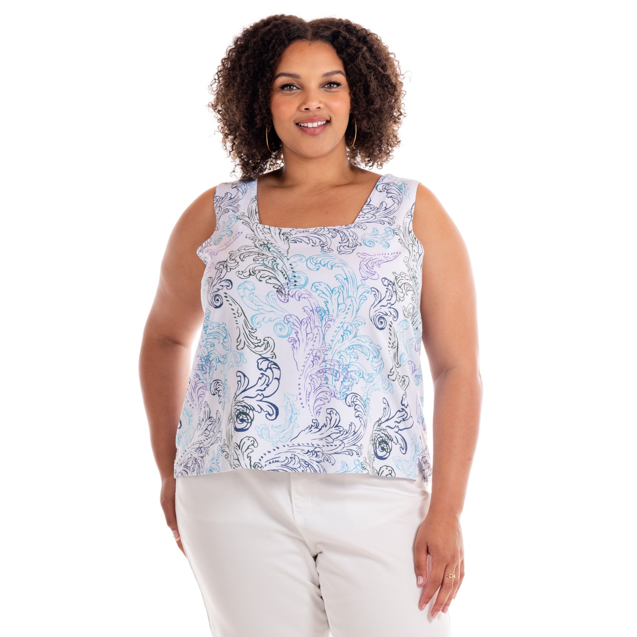 Waverley Swirl Boxy Tank | Plus Size