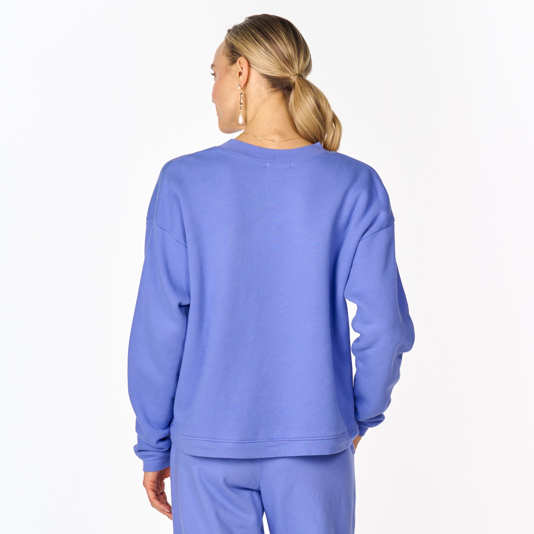 Crop Easy V Neck Sweatshirt