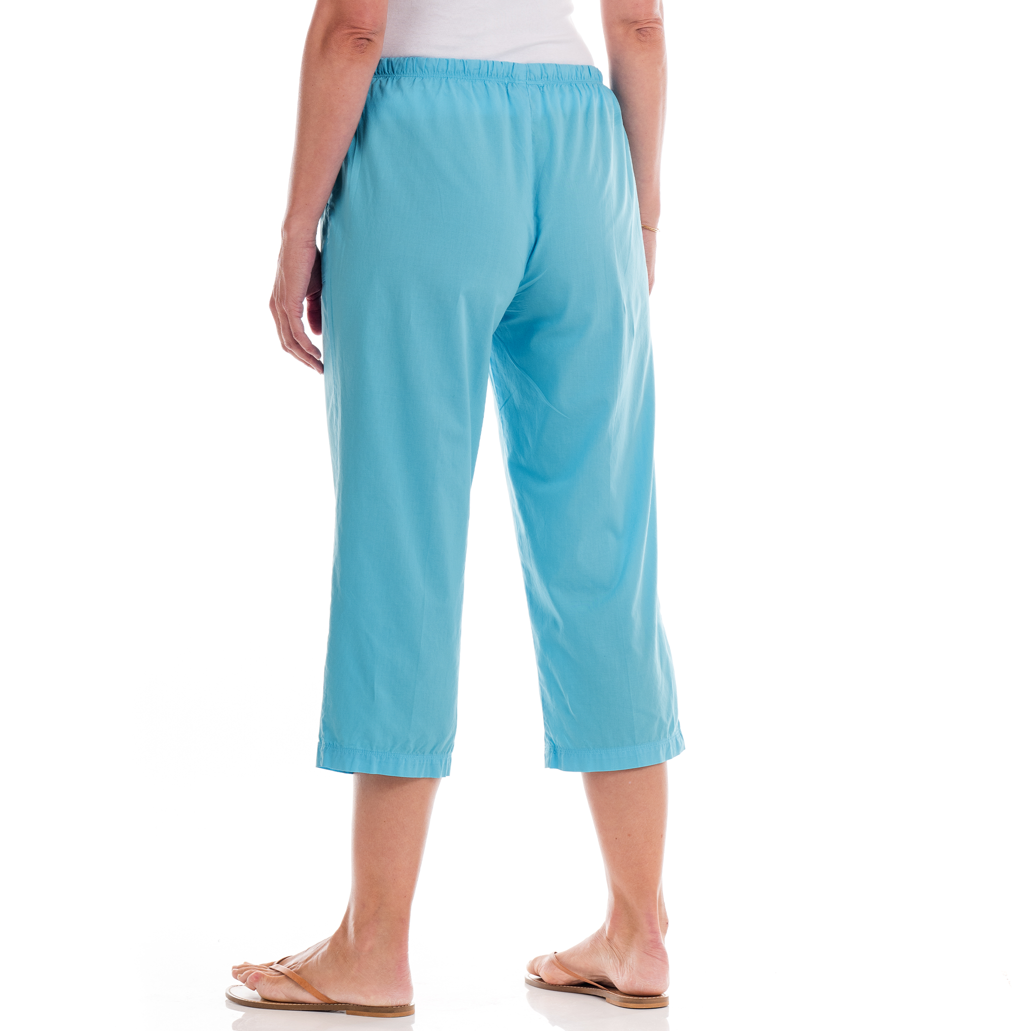 Topstitch Sheeting Capris Blue Fin