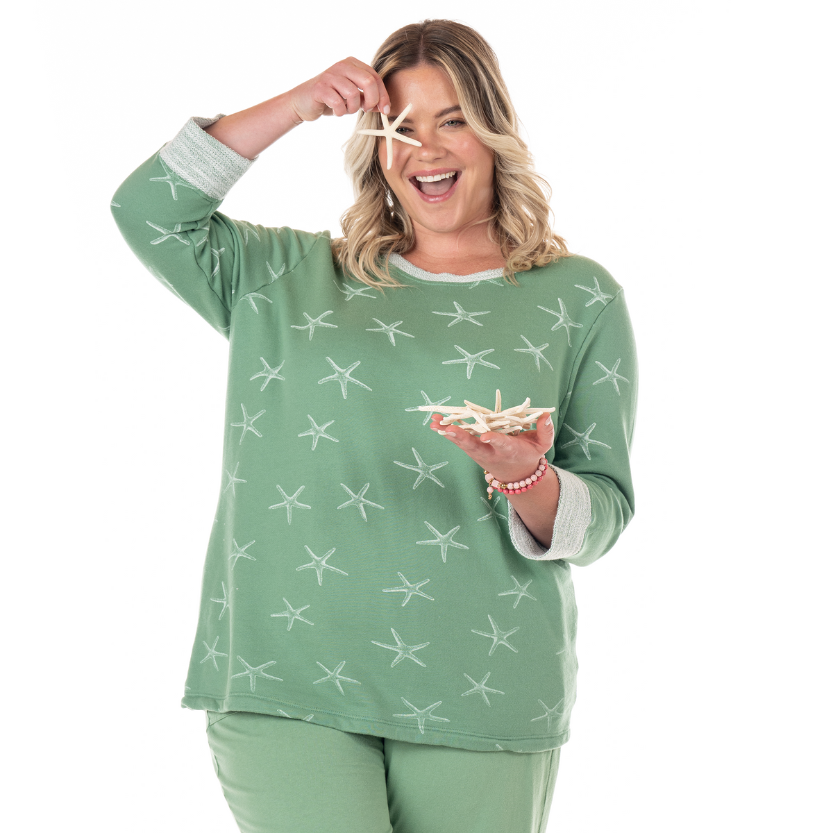 Sea Star Sunset Sweatshirt Plus Size Fresh Produce Clothes