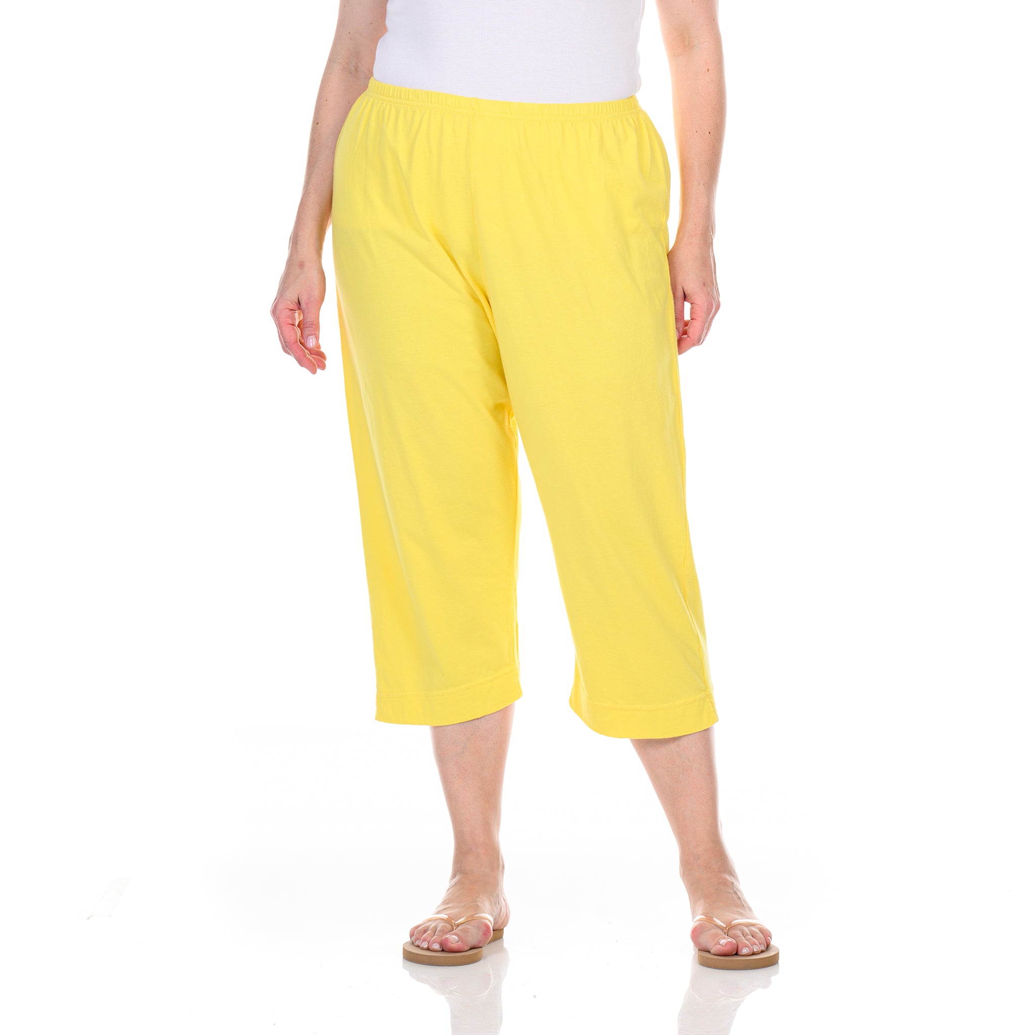 Jersey Capris | Plus Size Daffodil-Lagoon