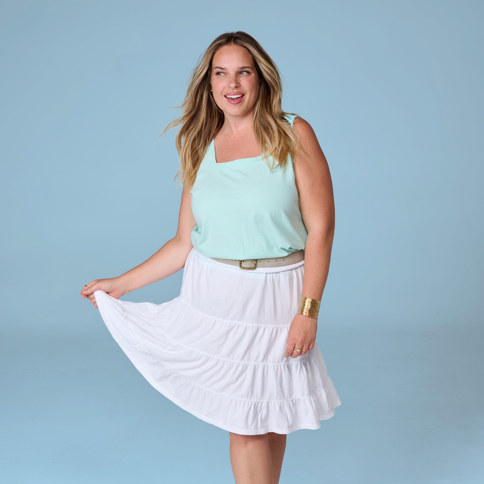 Jersey Tiered Skirt | Plus Size