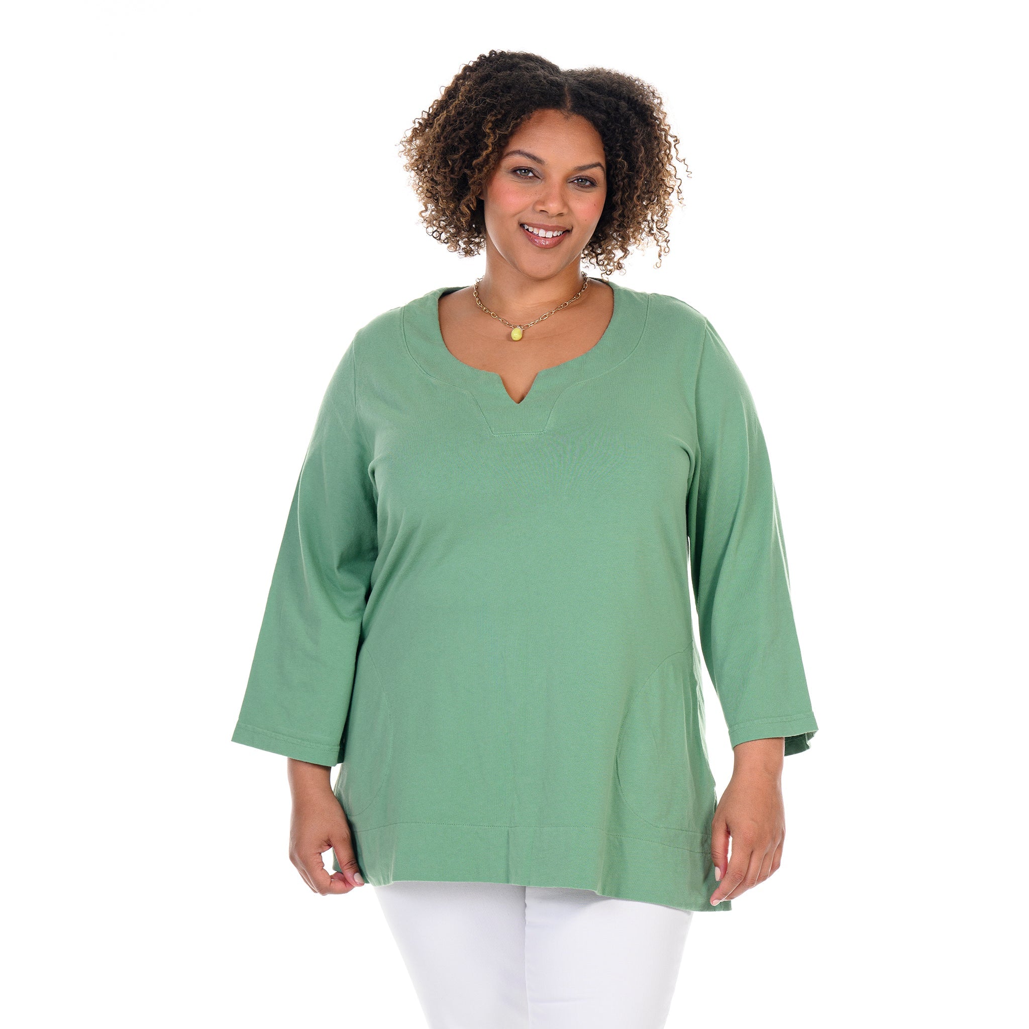 Jersey Tunic | Plus Size Daffodil-Lagoon