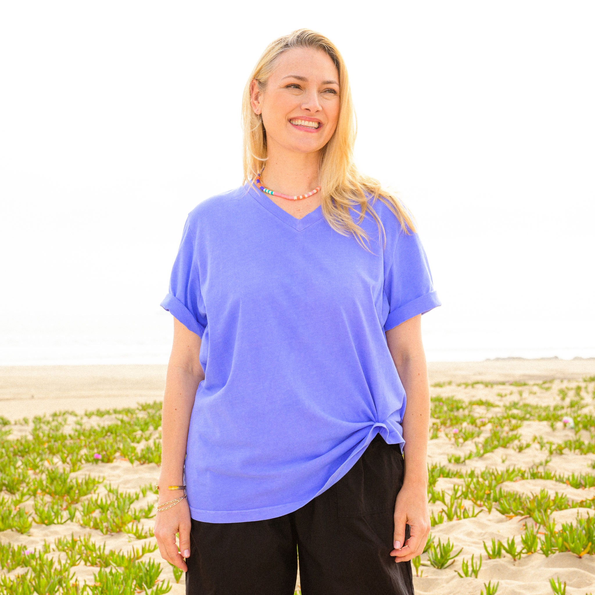 cotton plus size V-neck T