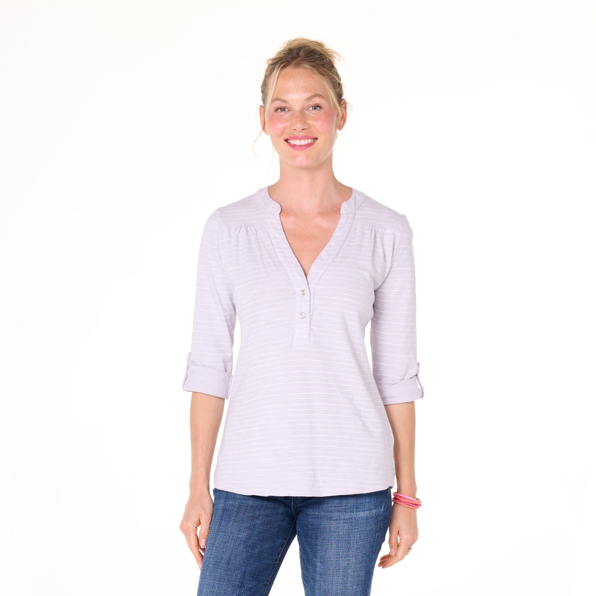 Ocean Stripe Buttonside Henley - 2025 Fall Colors