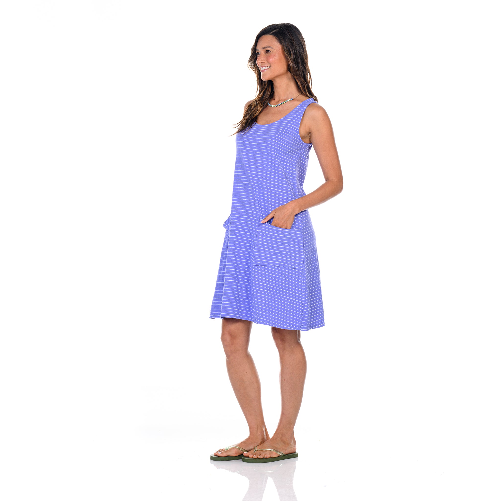 Ocean Stripe Drape Dress