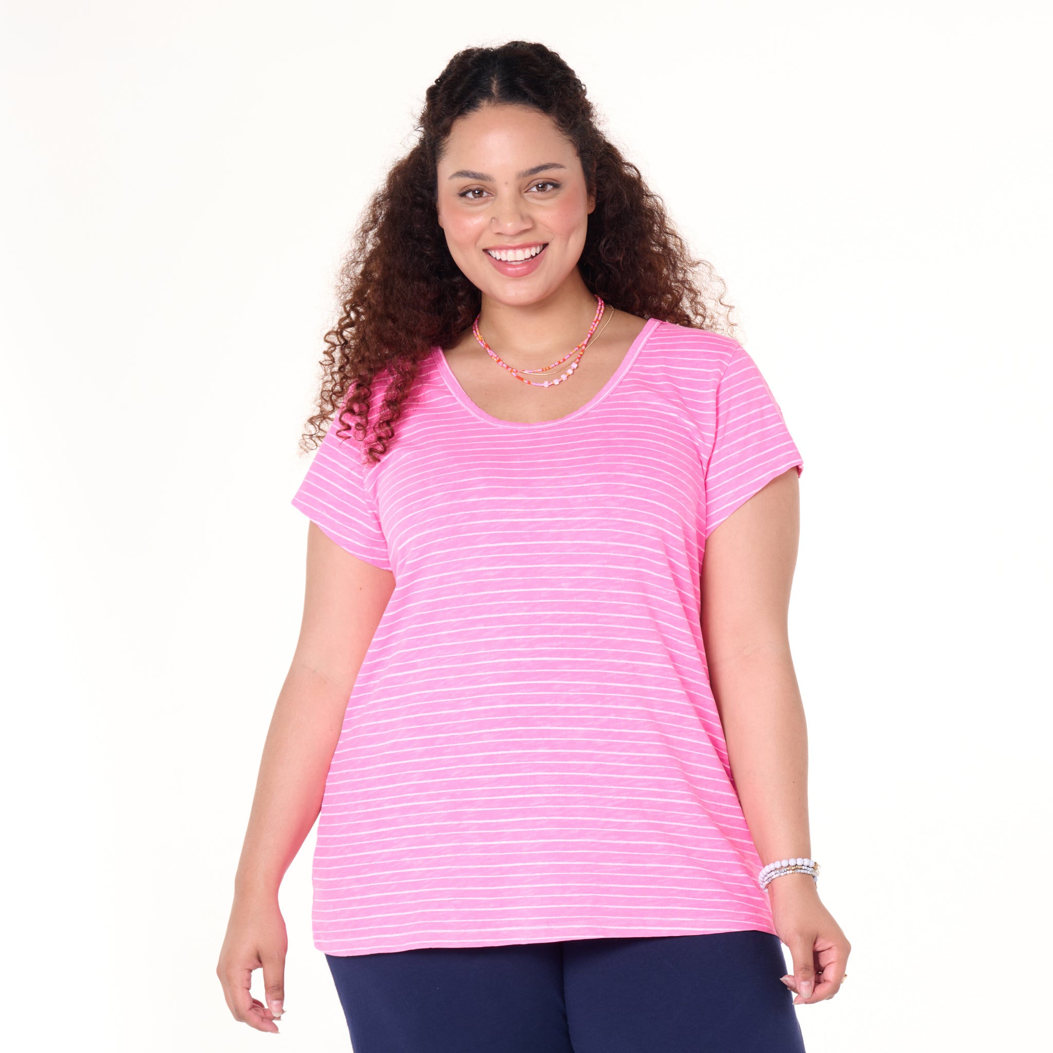 Ocean Stripe Vintage Scoop Neck T | Plus Size