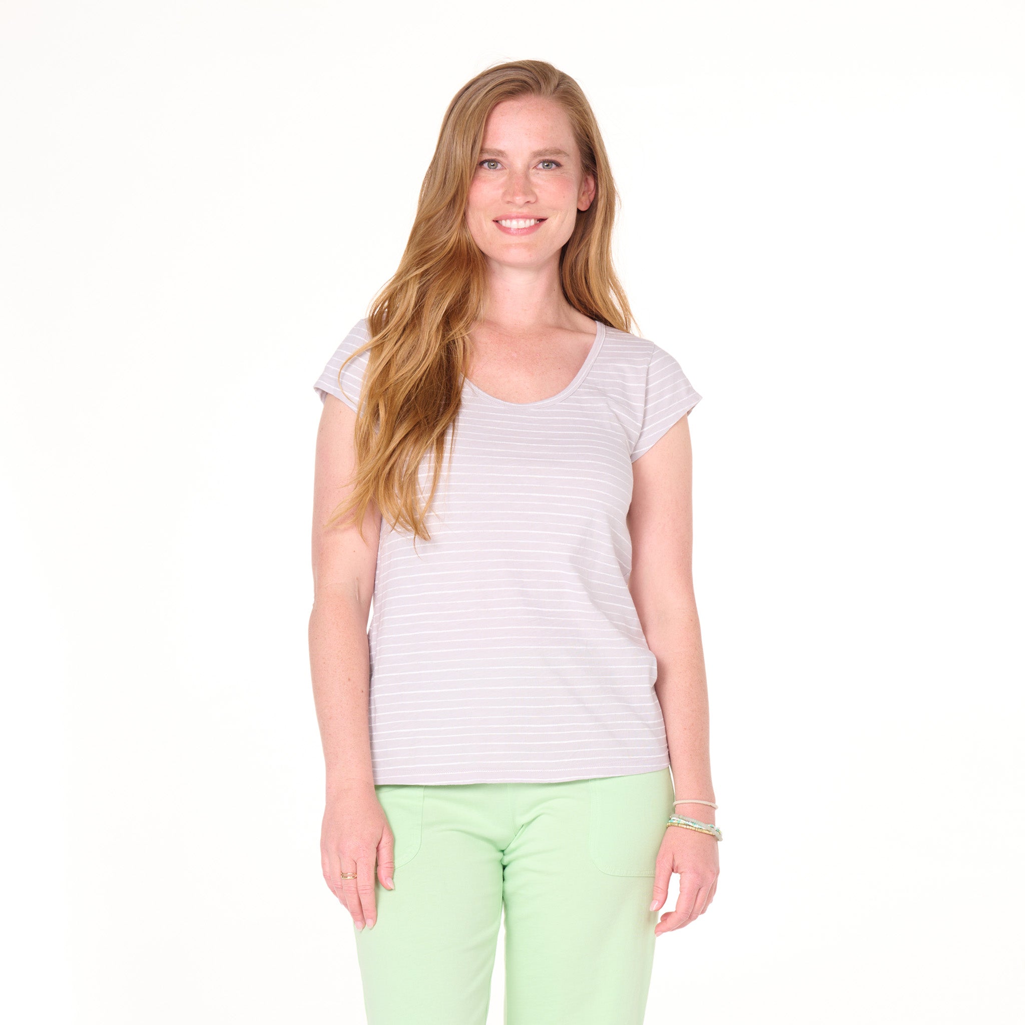 Ocean Stripe Vintage Scoop Neck T - 2025 Fall Colors