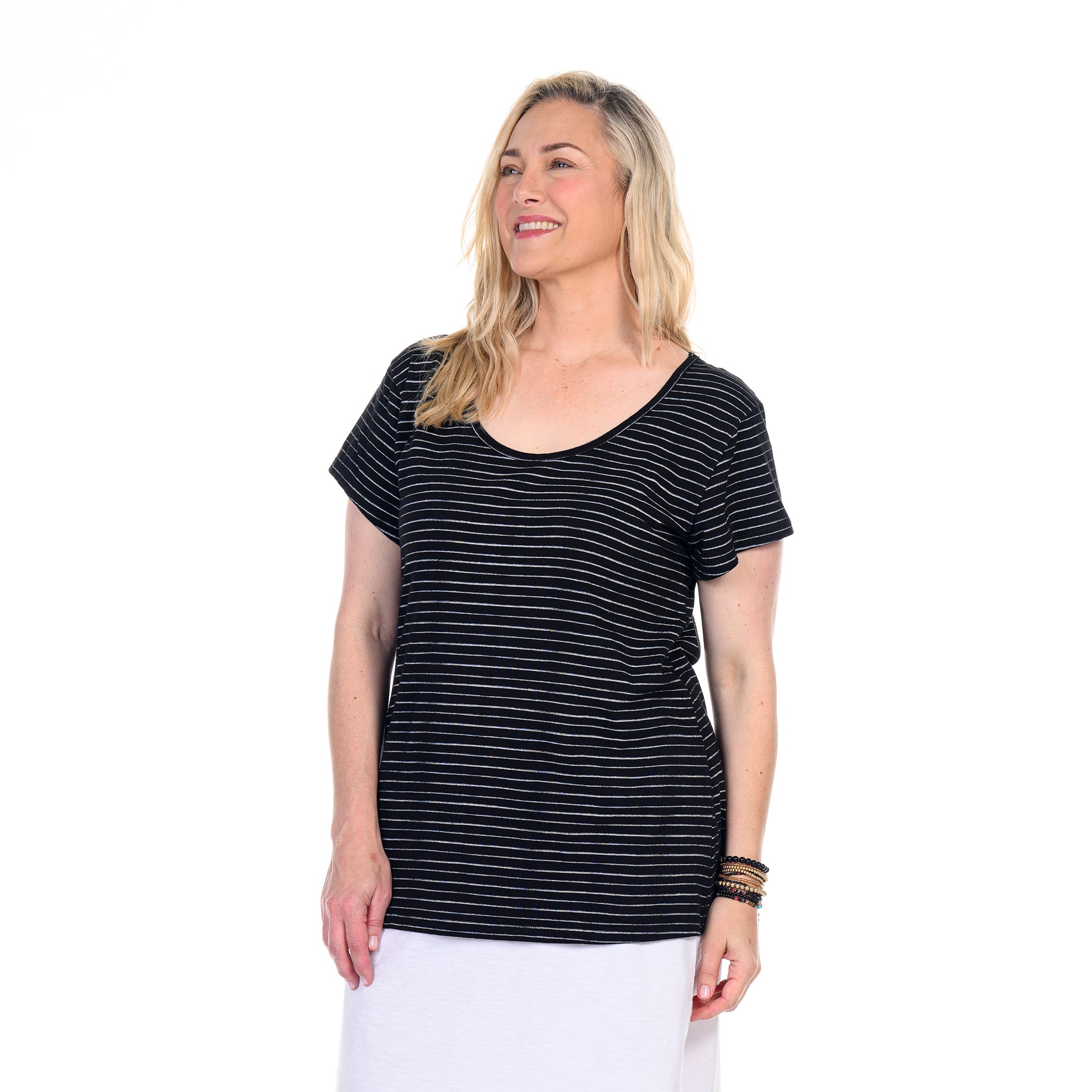 Ocean Stripe Vintage Scoop Neck T | Plus Size