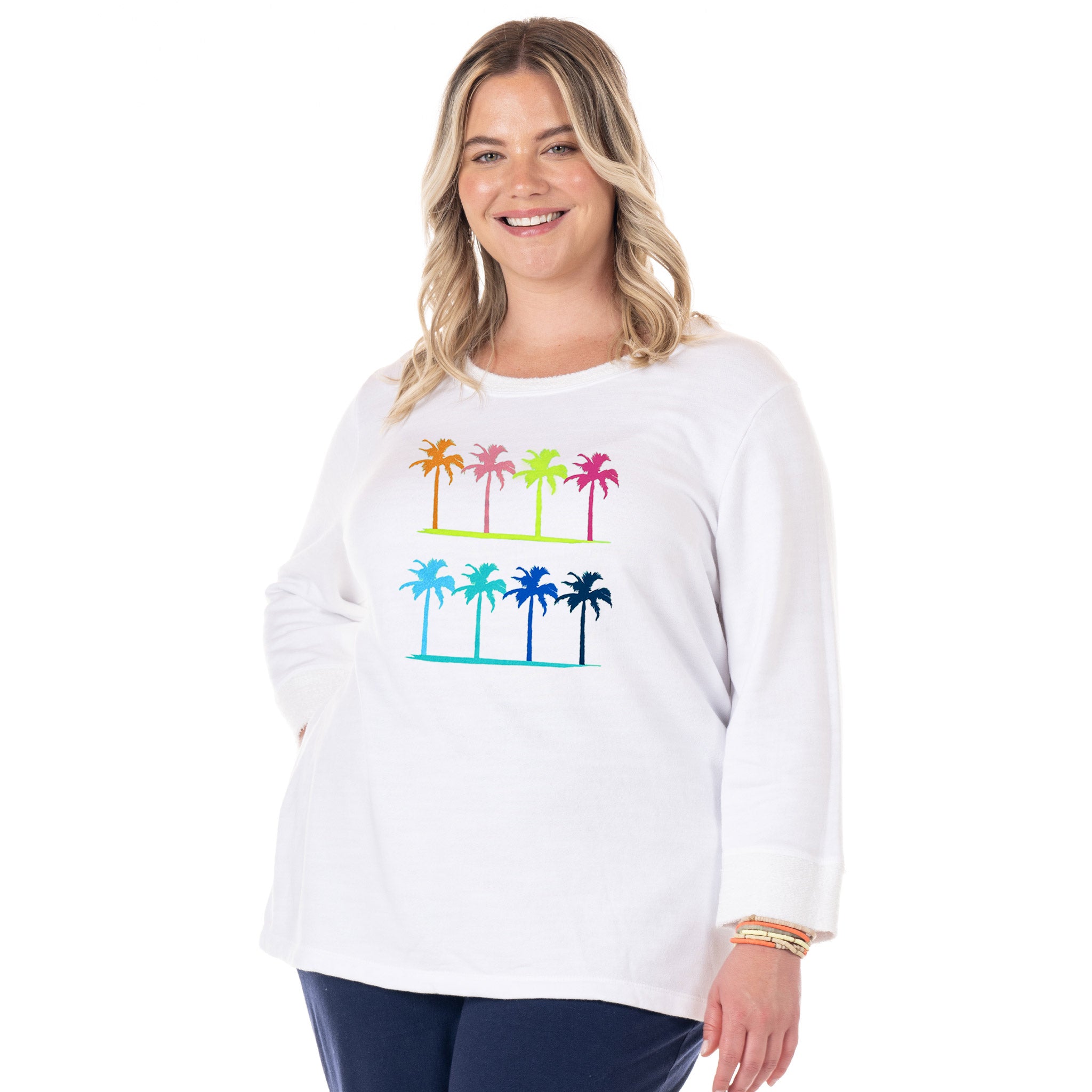 Palm Hues Sunset Sweatshirt | Plus Size