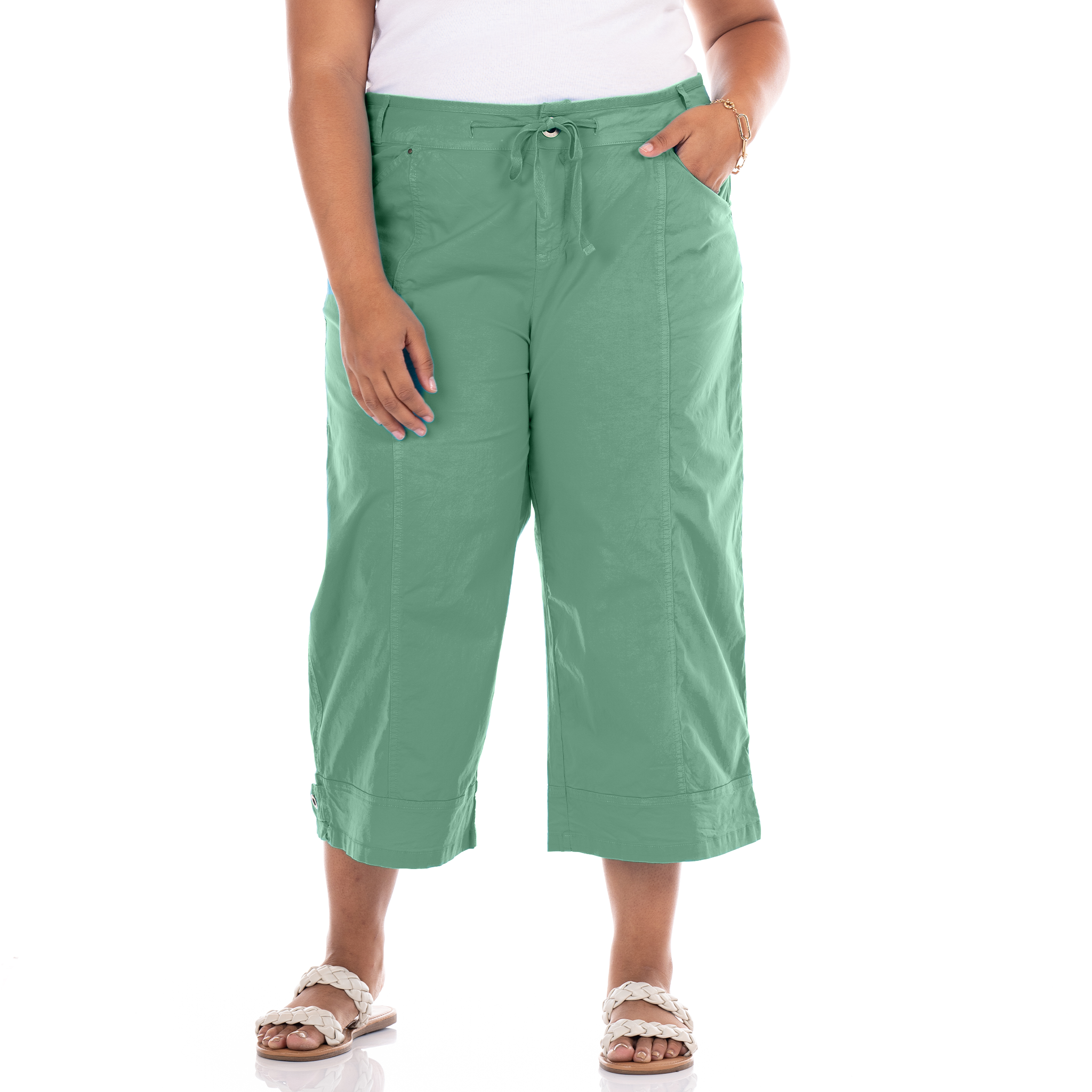 Safari Capris | Plus Size Blue Fin- Lagoon