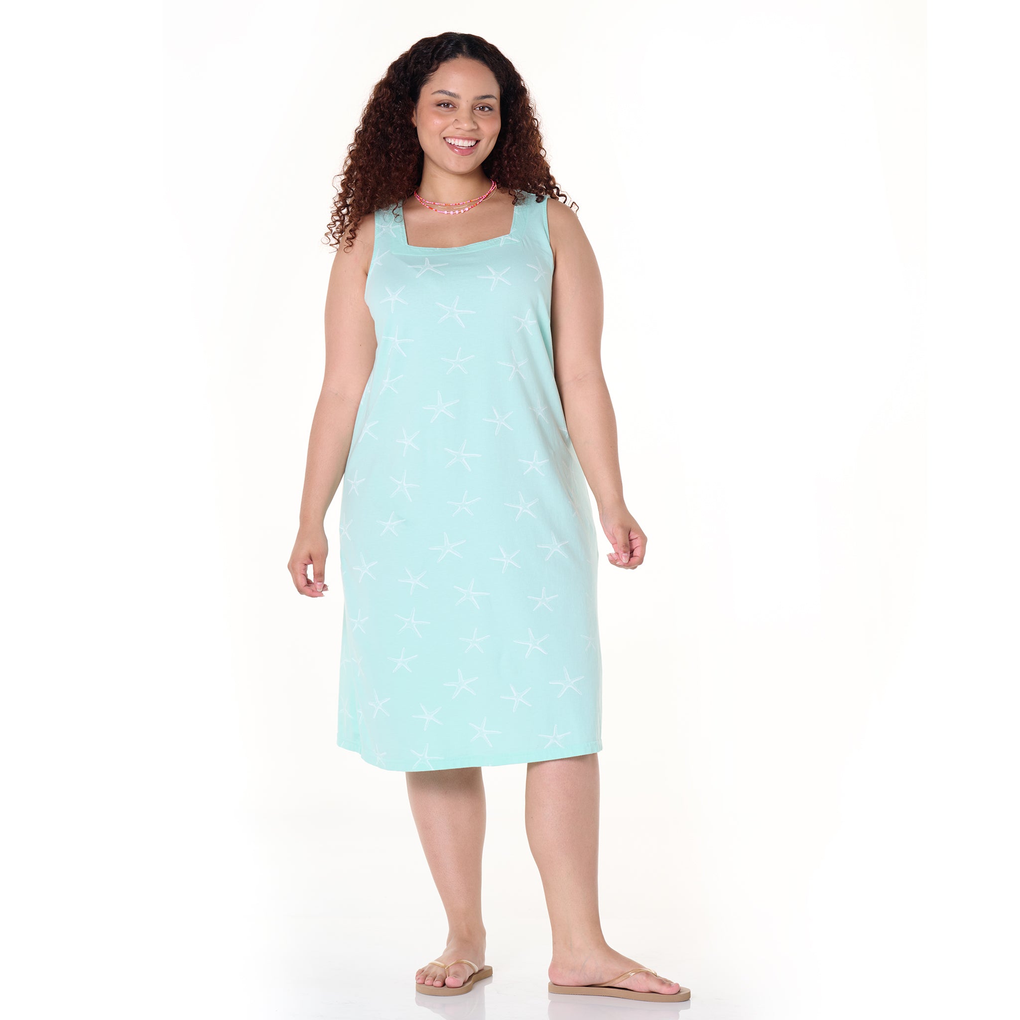 Sea Star Square Neck Dress | Plus Size Summer Colors