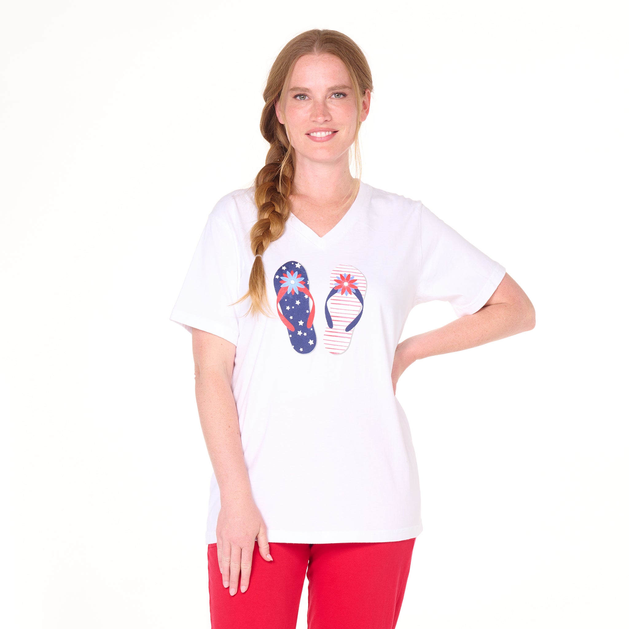Stars & Stripes Flip Flop V-Neck T