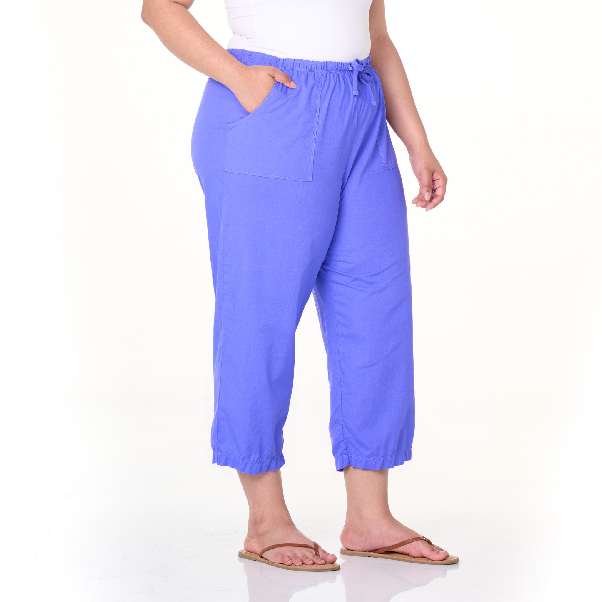 Topstitch Sheeting Capris | Plus Size