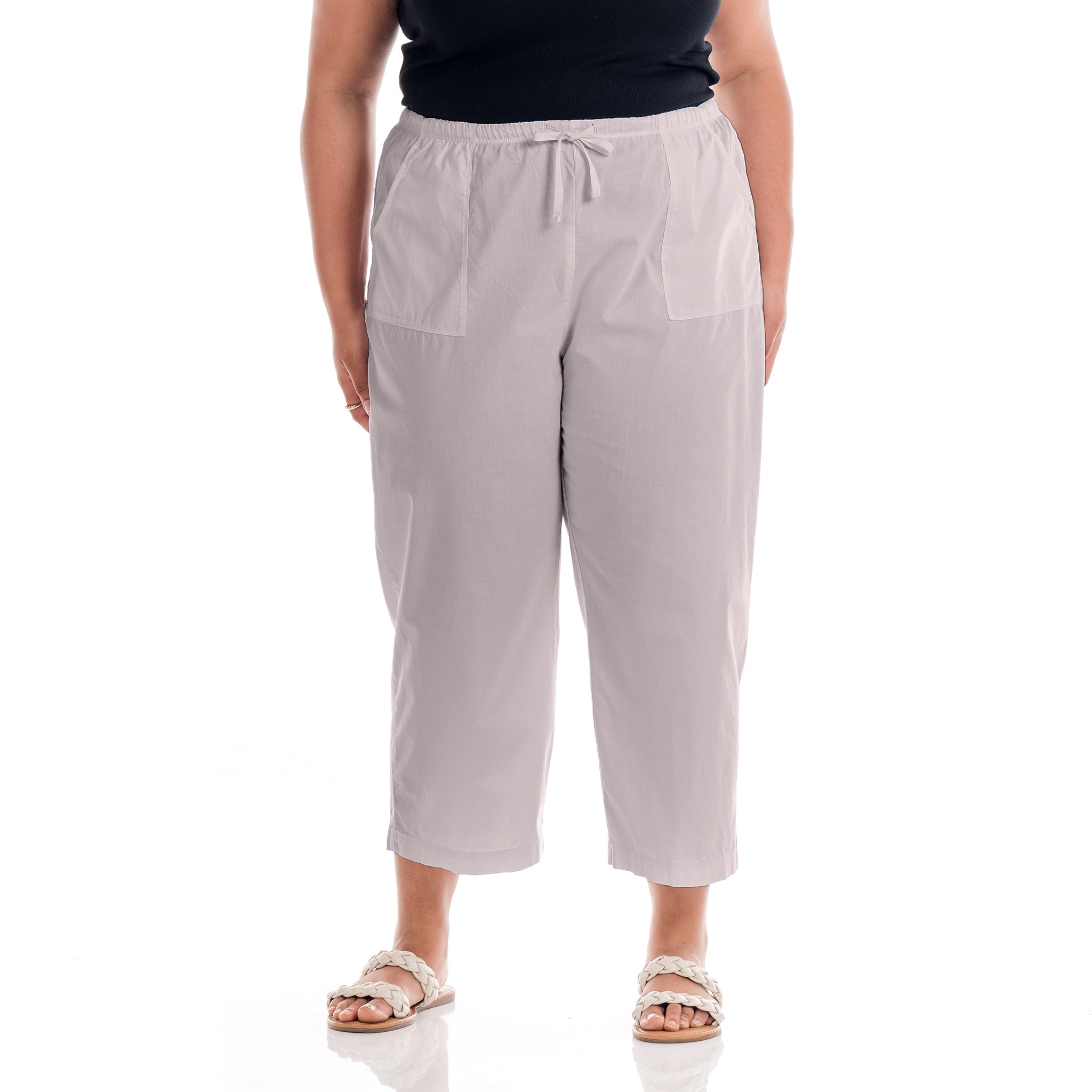 Topstitch Sheeting Capris | Plus Size - 2025 Fall Colors