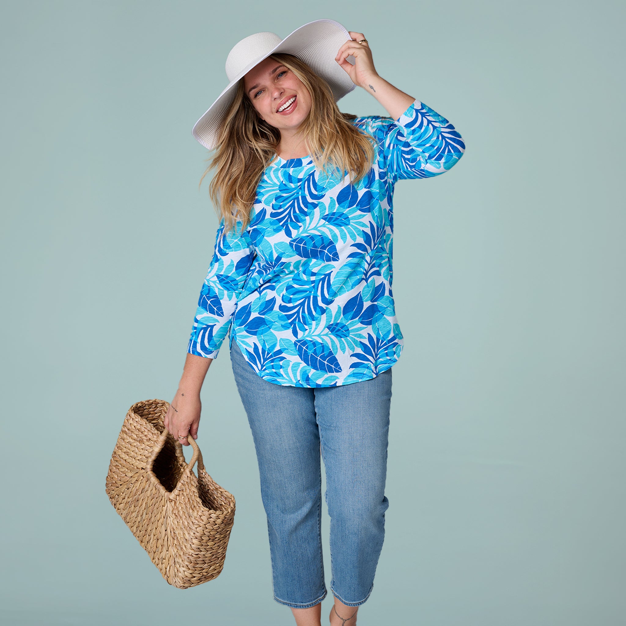 Fiji Palm Catalina Top | Plus Size