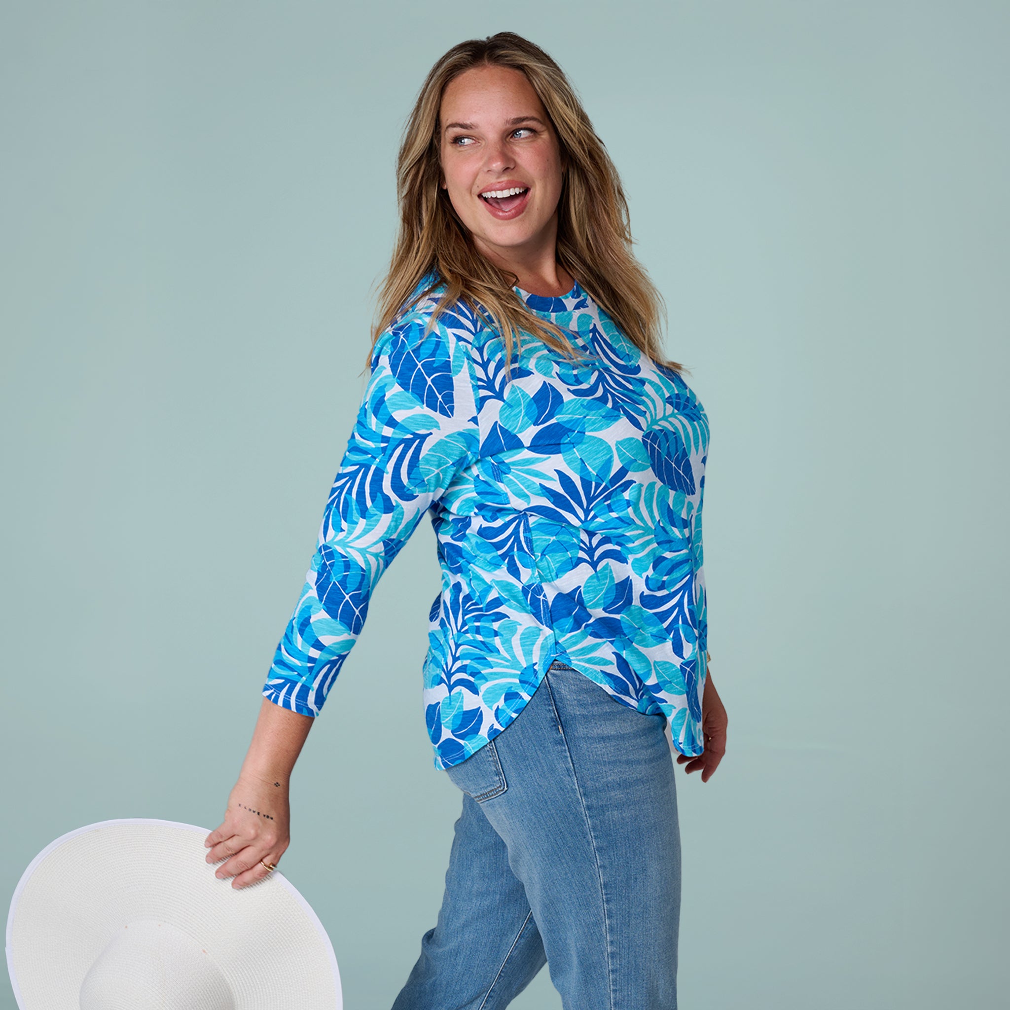 Fiji Palm Catalina Top | Plus Size
