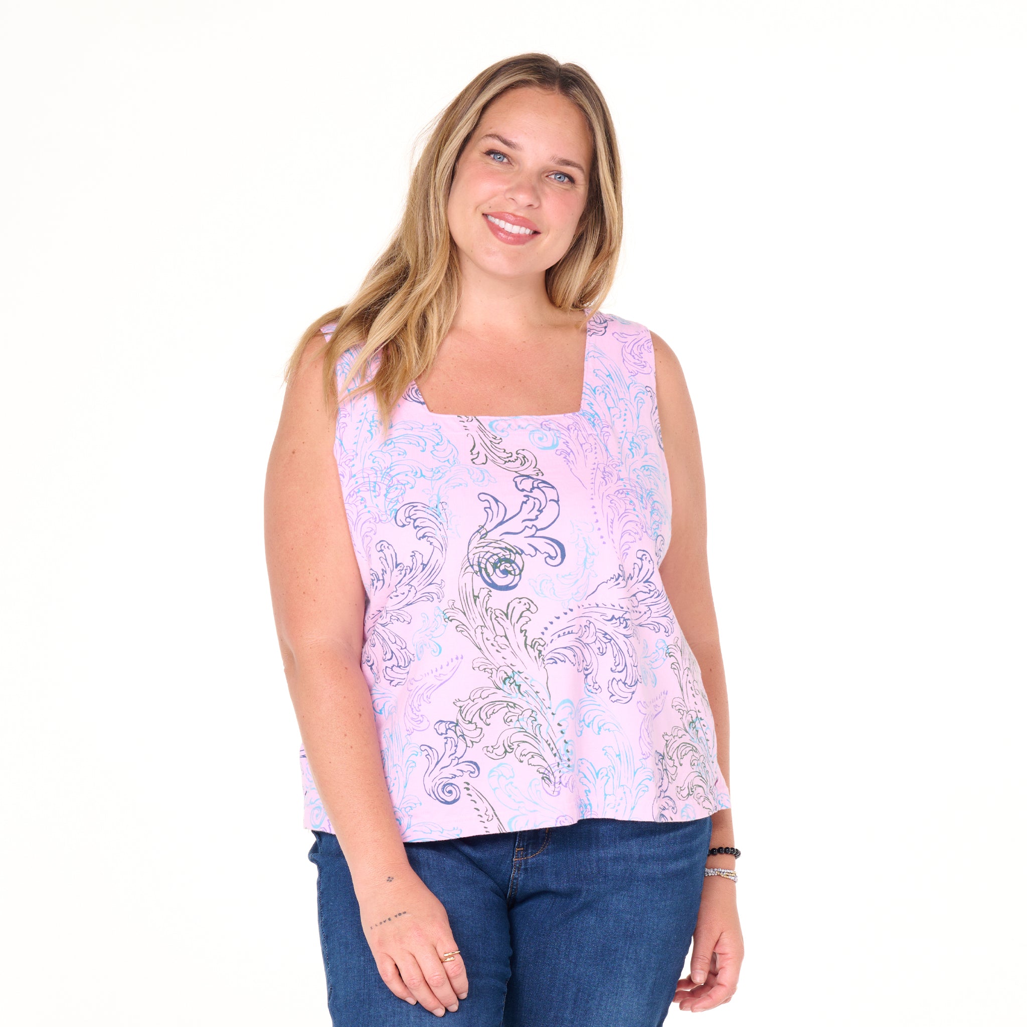 Waverley Swirl Boxy Tank | Plus Size Summer Colors
