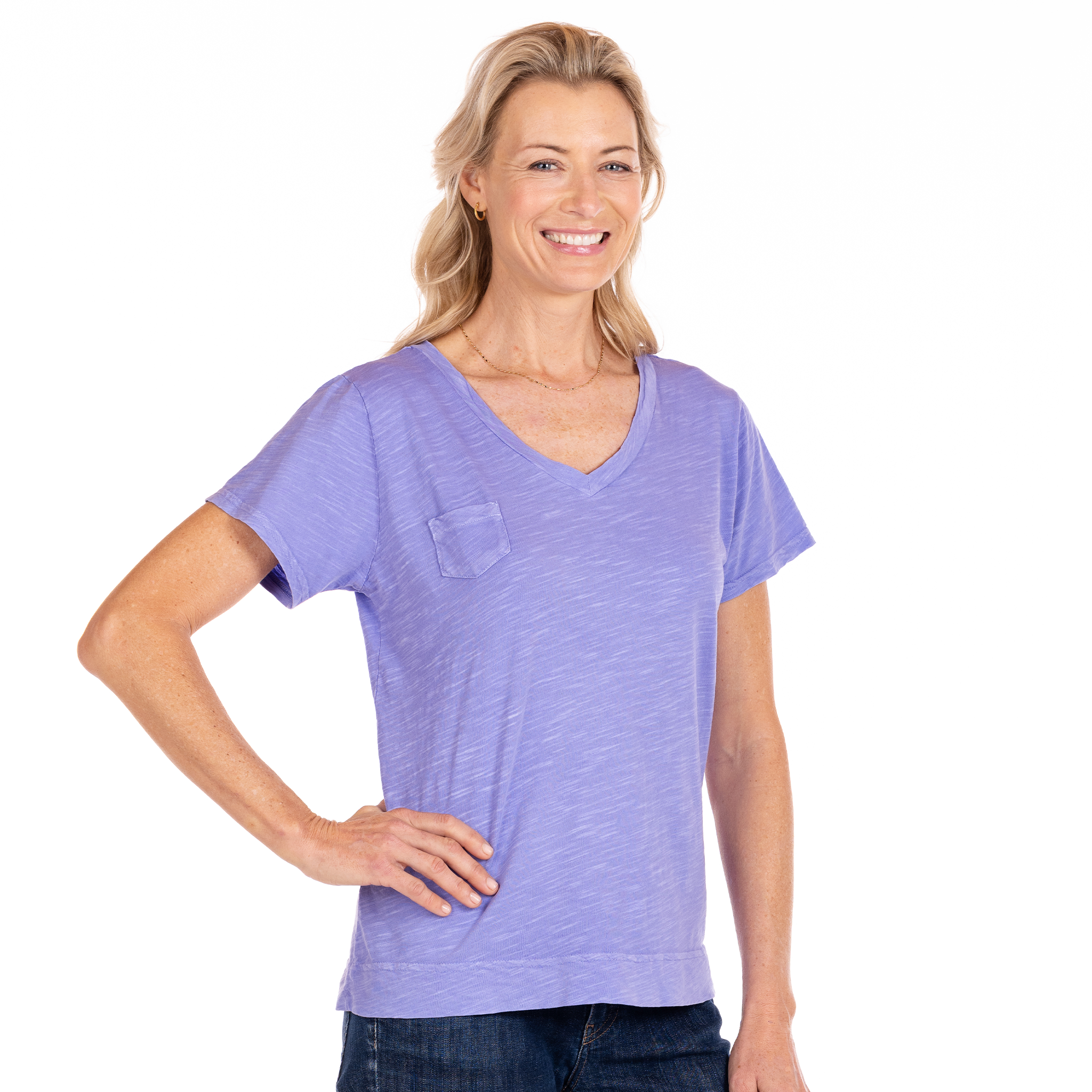 Peri Heritage Logo Fem Cotton V-neck T-shirt