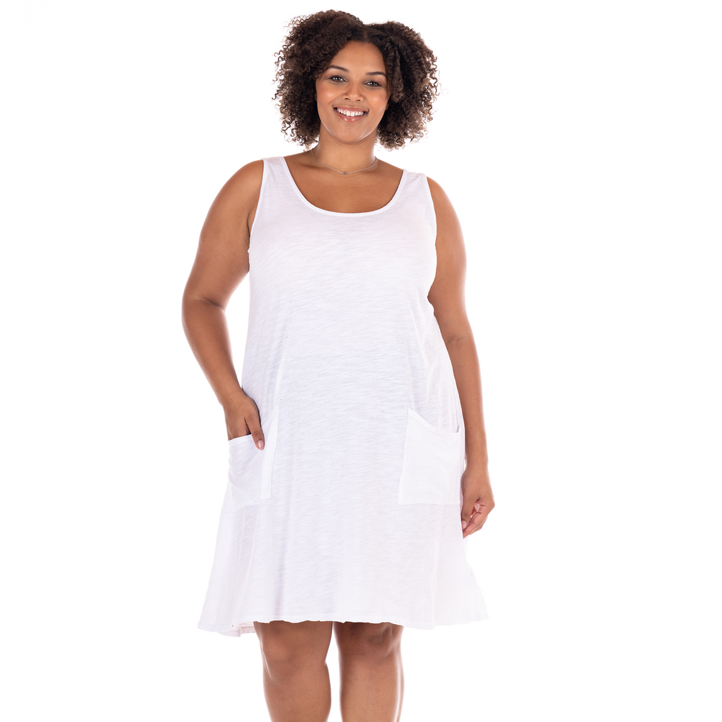 white plus size dress