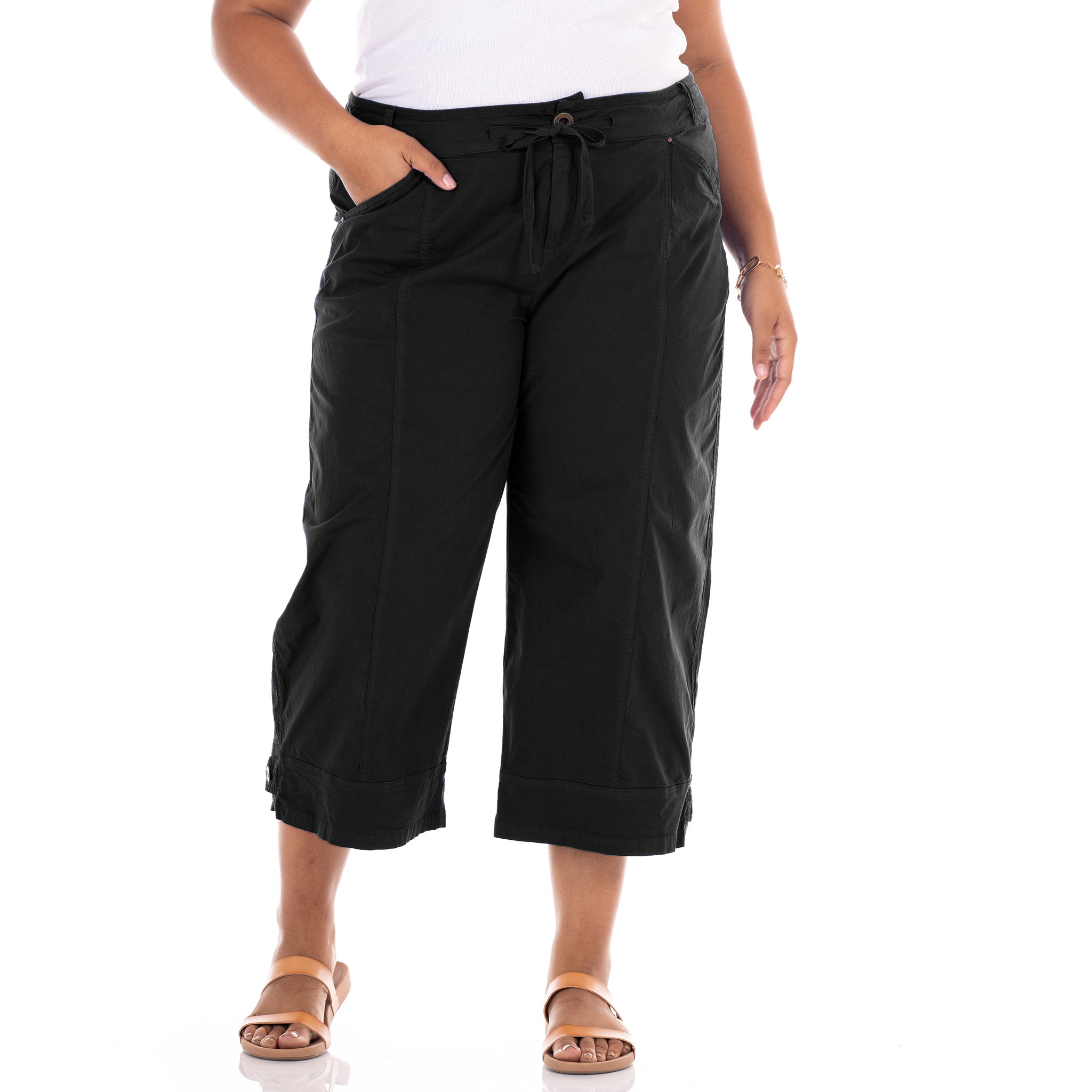 plus size capris black