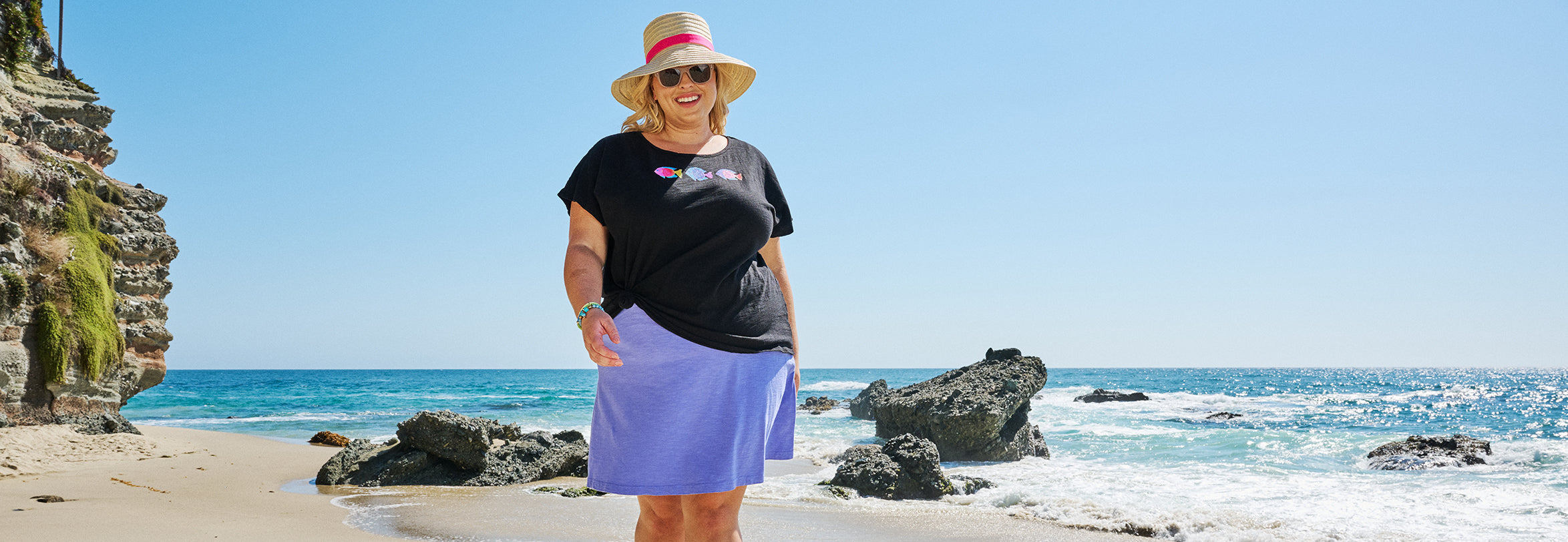 Plus Size Colorful Fish Keepsake T