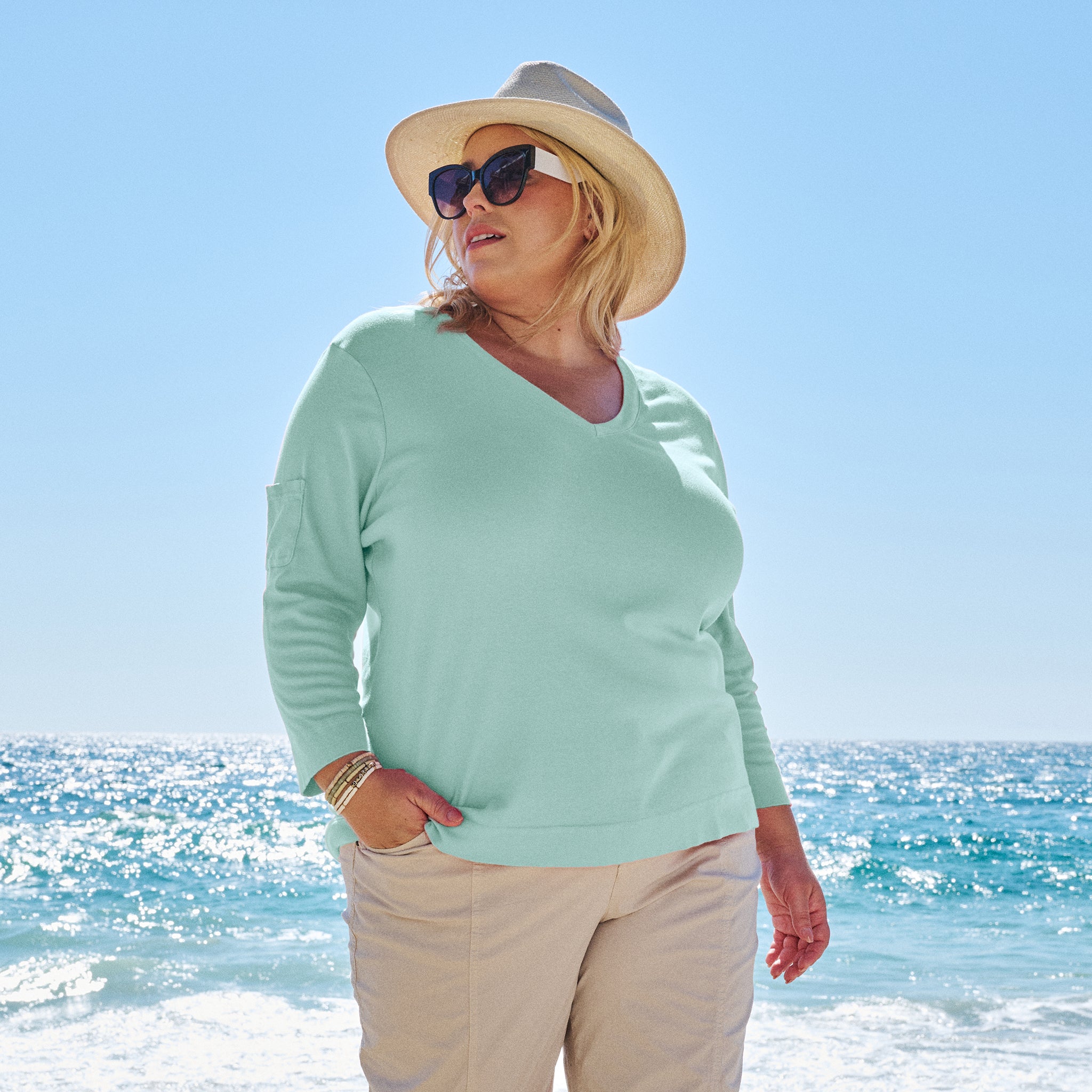 3/4 Sleeve Logo Fem T Plus Size Summer Colors