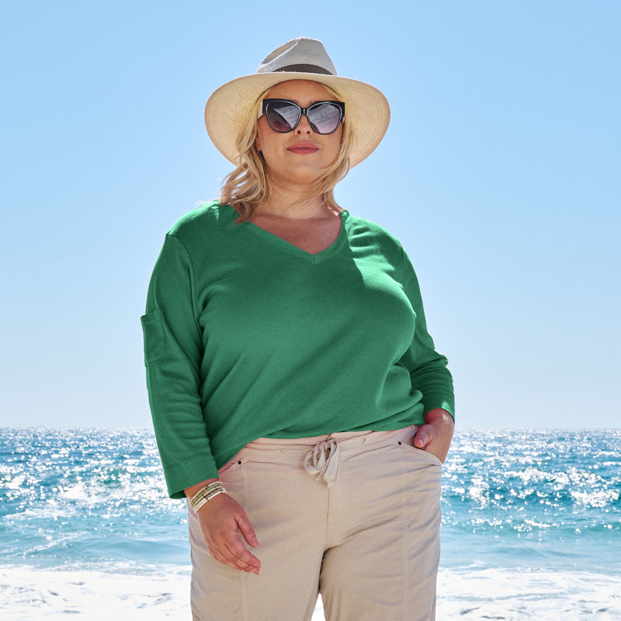 3/4 Sleeve Logo Fem T | Plus Size - 2025 Fall Colors