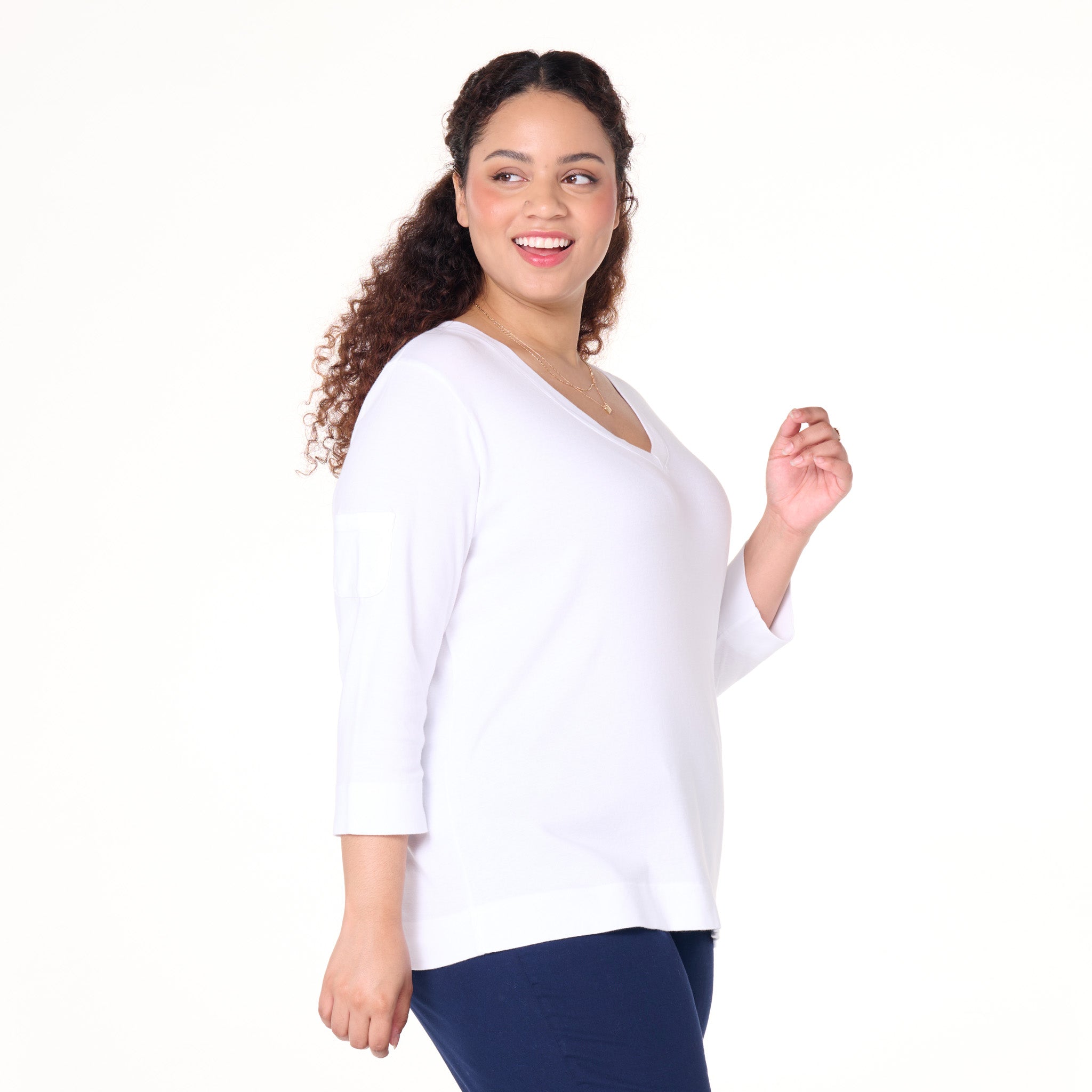 3/4 Sleeve Logo Fem T | Plus Size