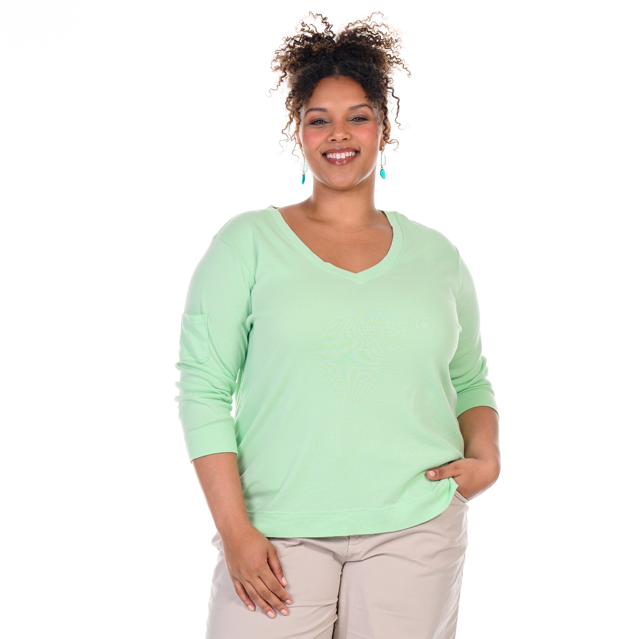 3/4 Sleeve Logo Fem T | Plus Size