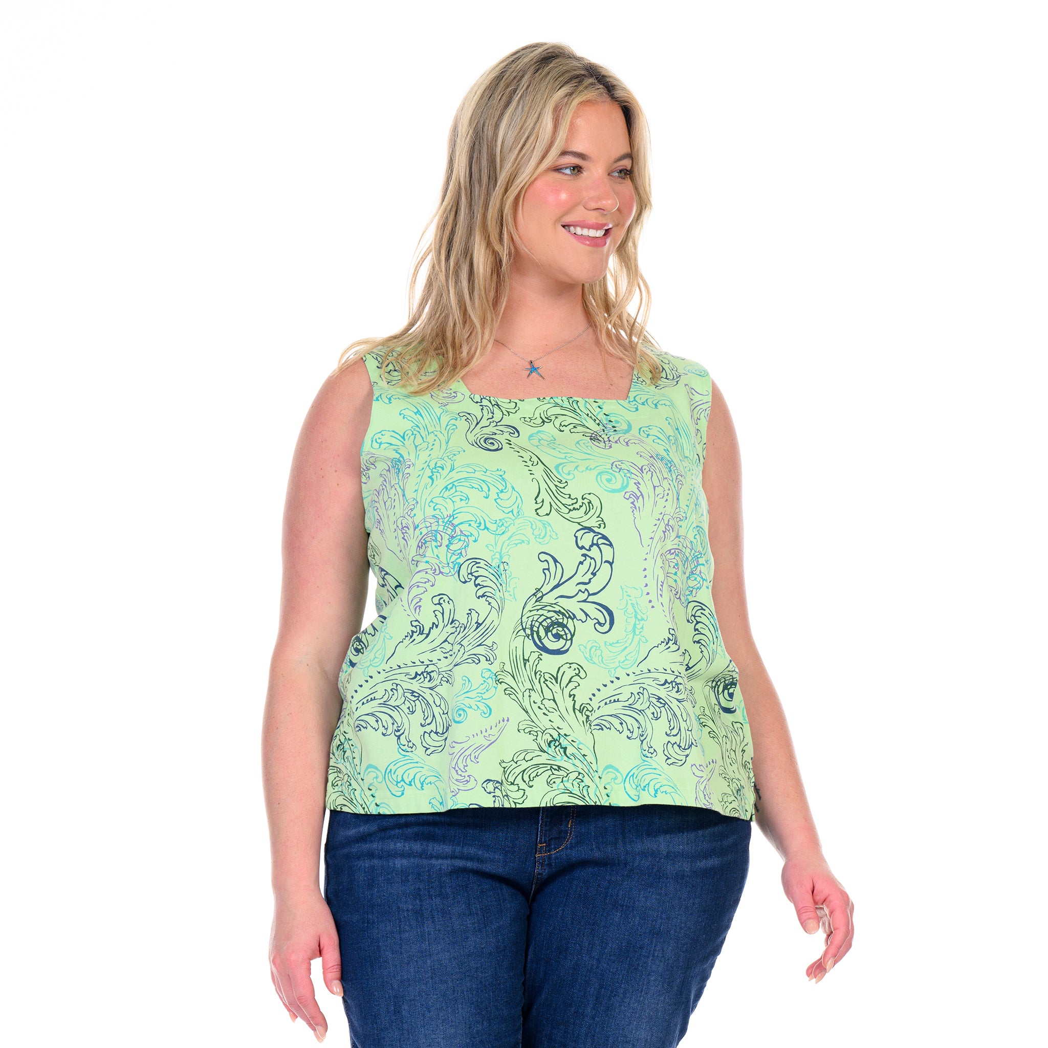 Waverley Swirl Boxy Tank | Plus Size