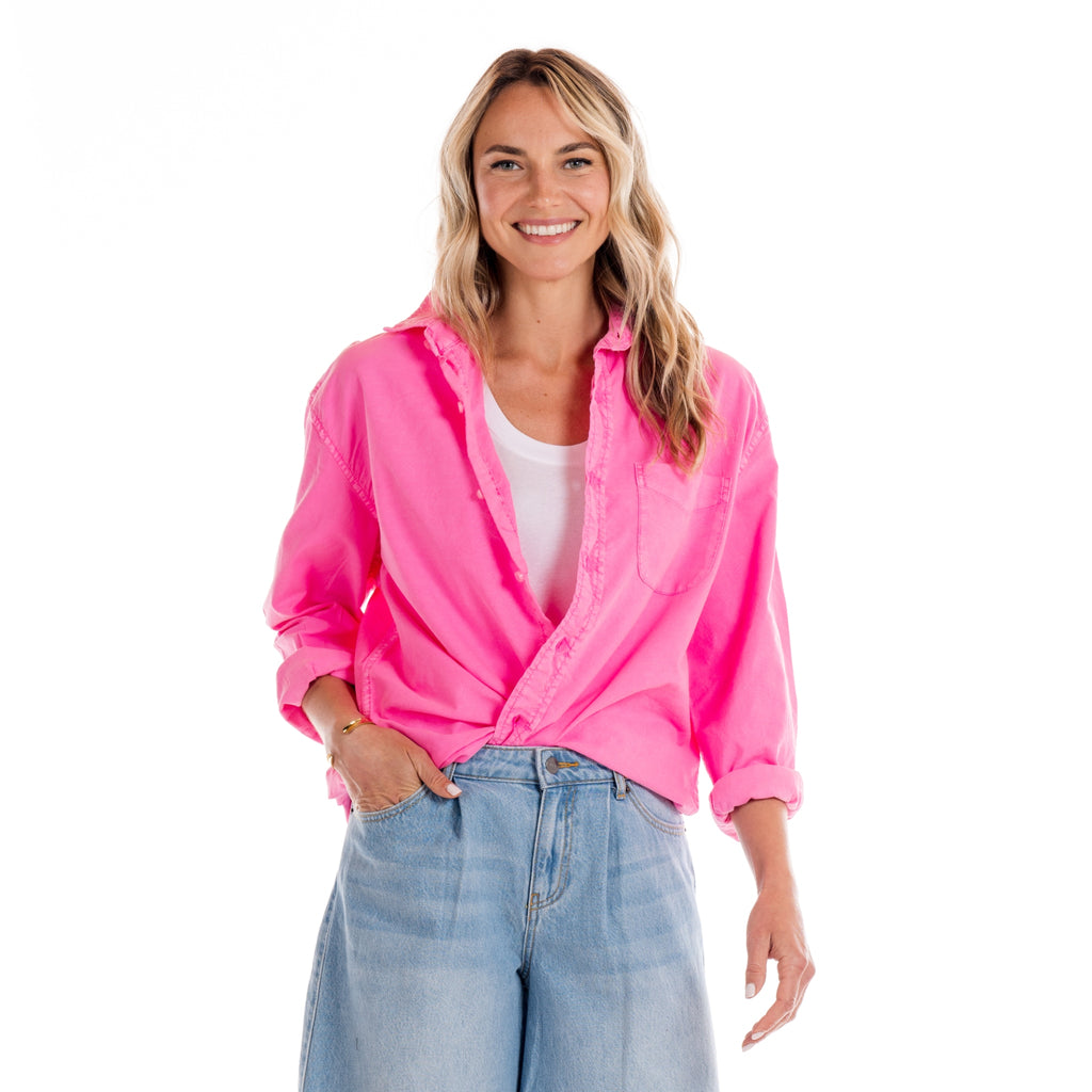 pink womens oxford shirt