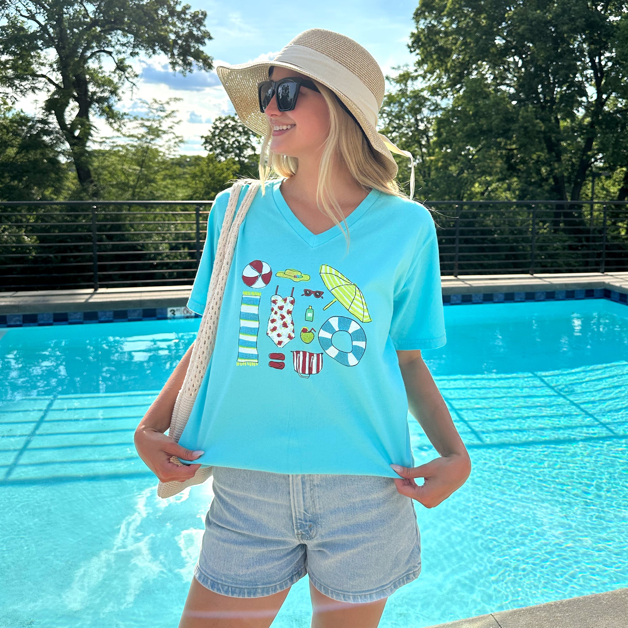 Beach Day Essentials V-Neck T