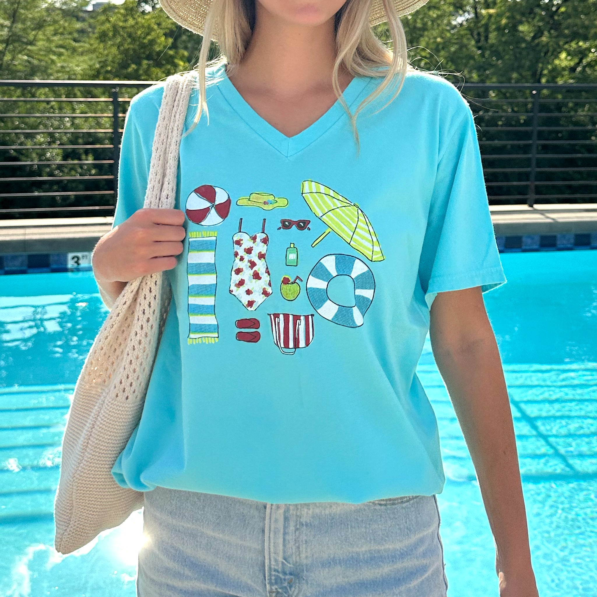 Beach Day Essentials V-Neck T
