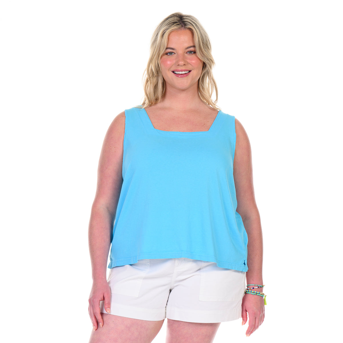 Boxy Tank | Plus Size Blue Fin