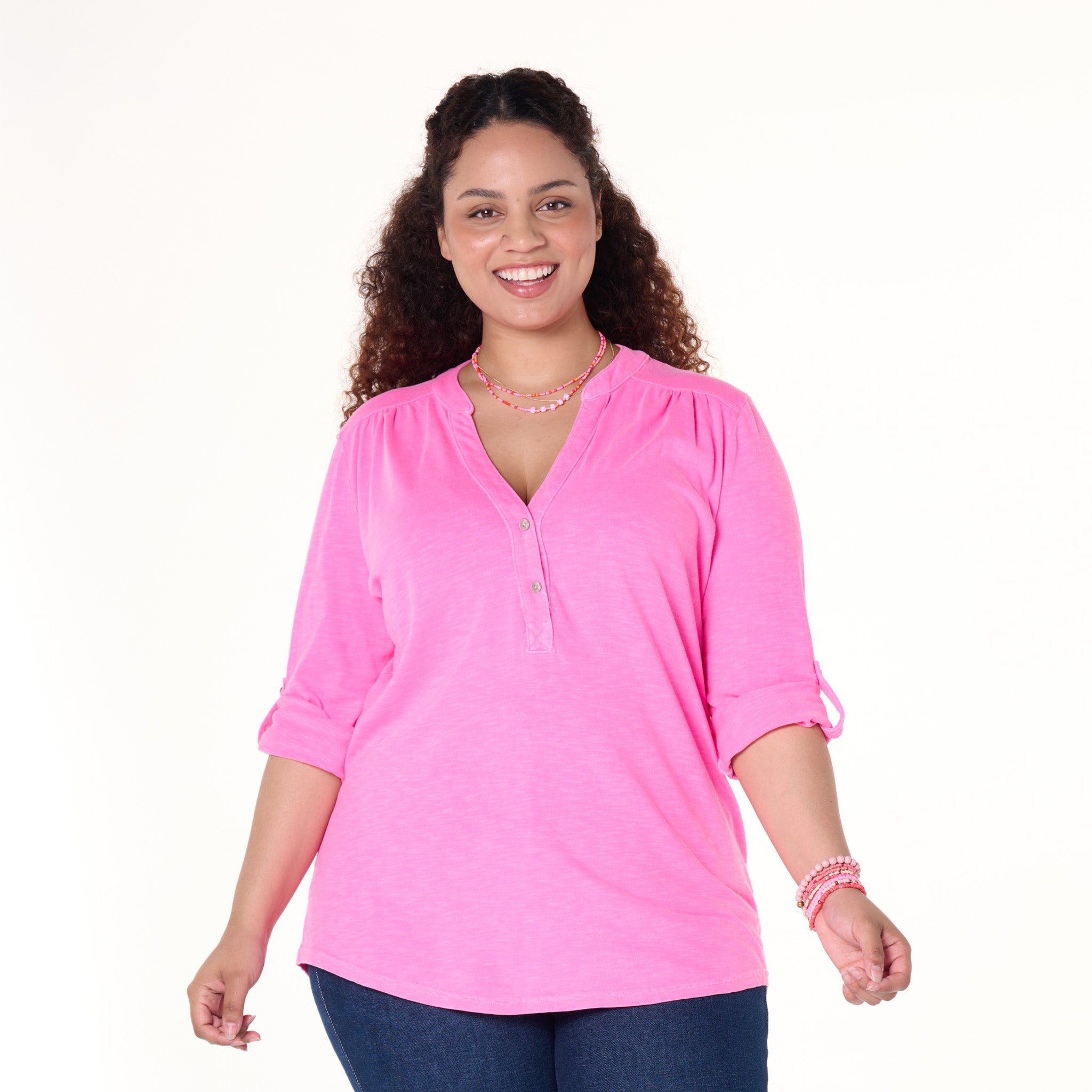 Buttonside Henley | Plus Size | Clearance