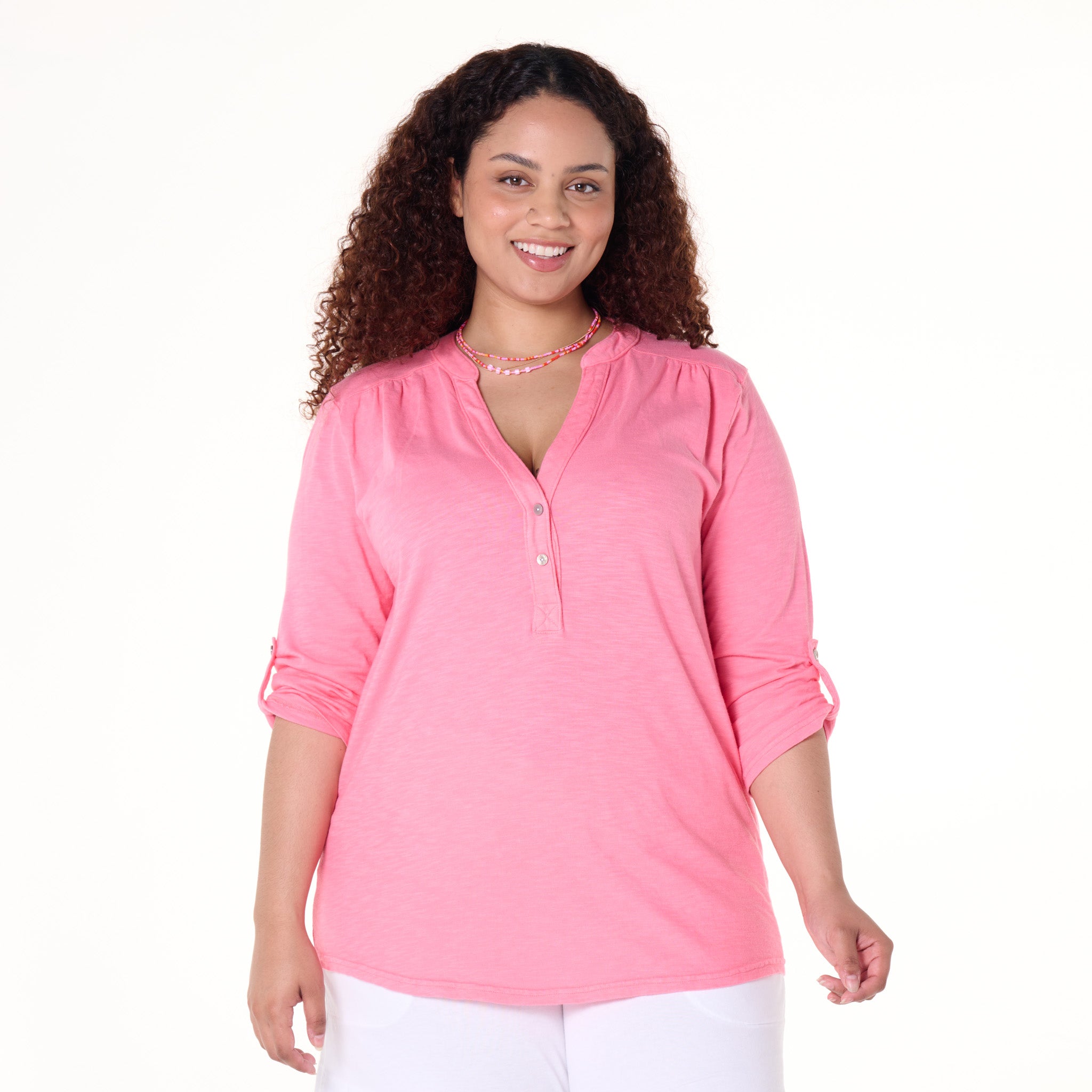 Buttonside Henley | Plus Size | Clearance