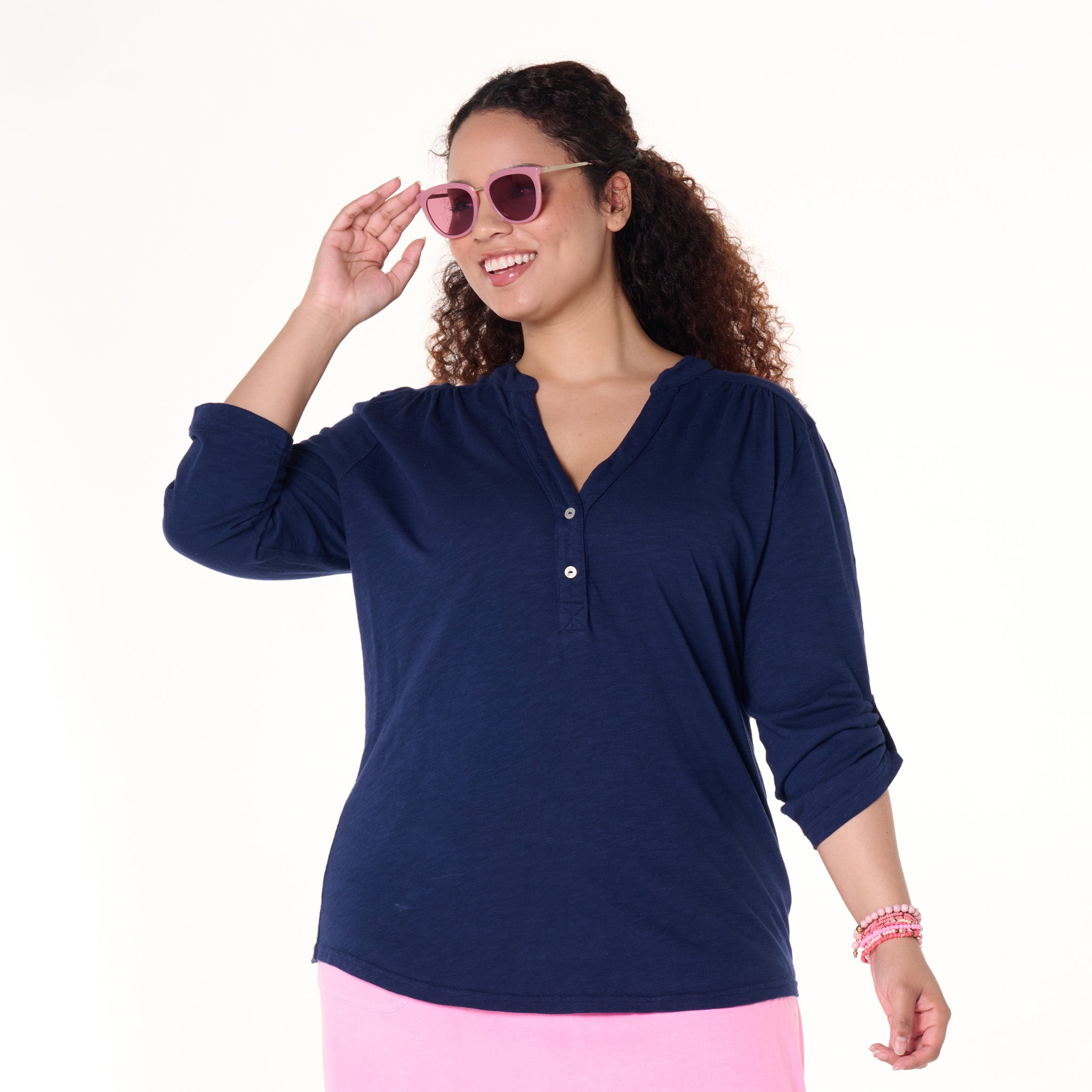 Buttonside Henley | Plus Size