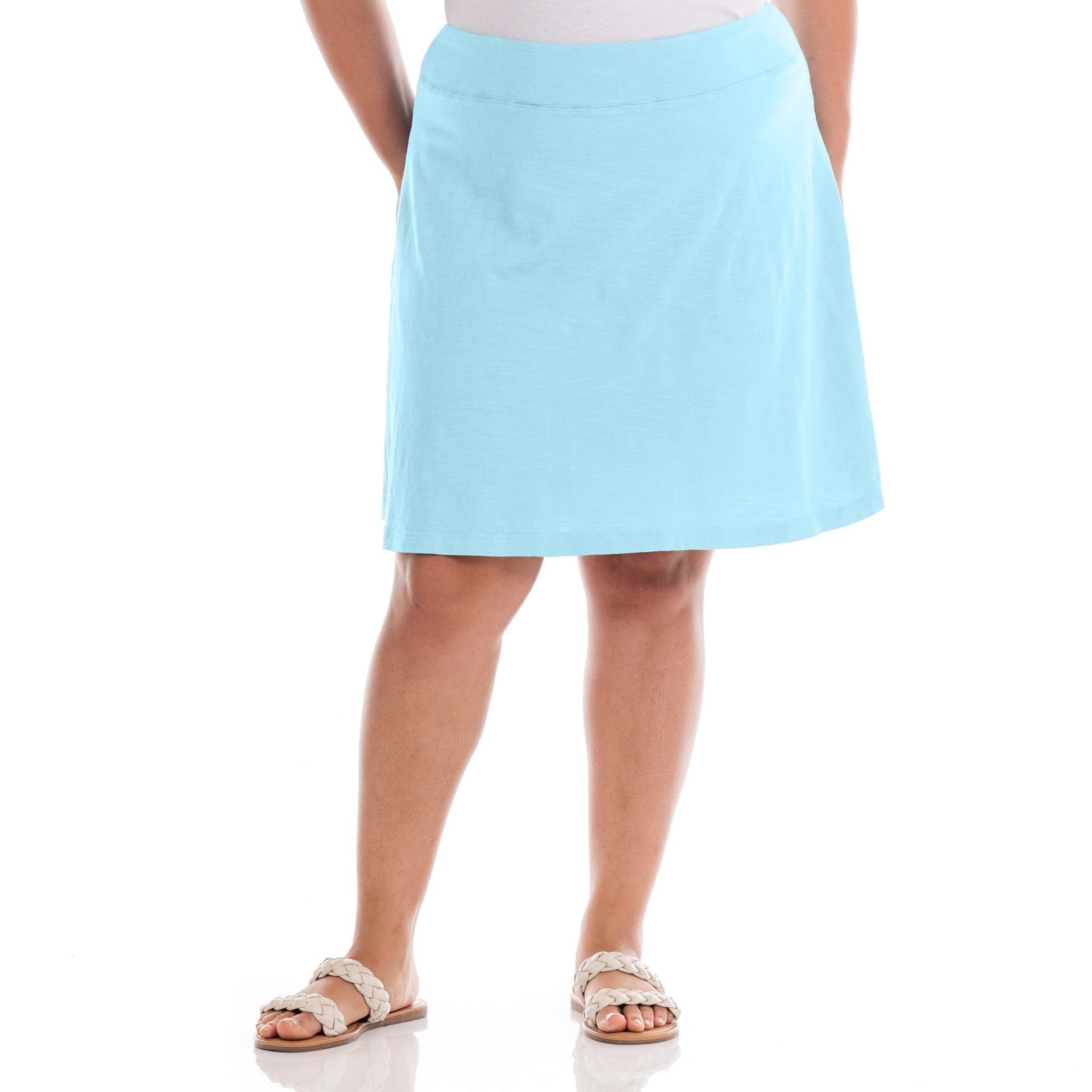 blue plus size skirt