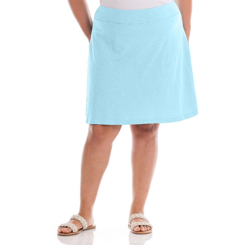 blue plus size skirt